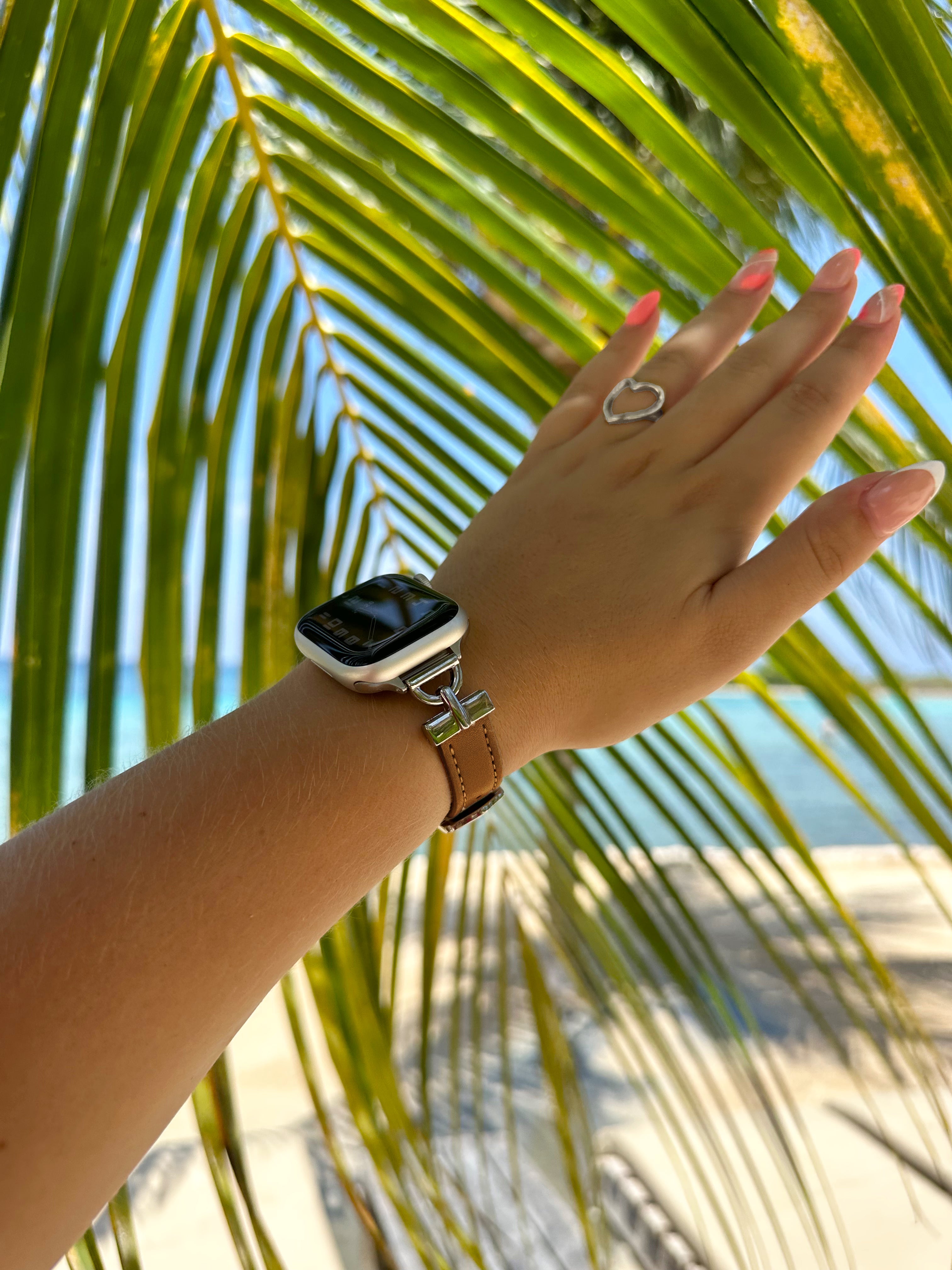 Apple Watch slim leather strap - brown