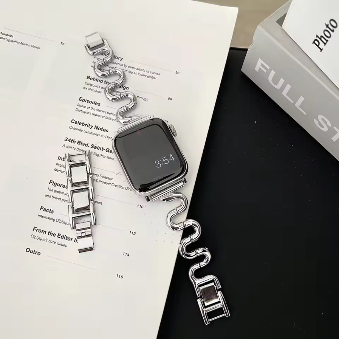 Apple Watch inspired snake strap - silver