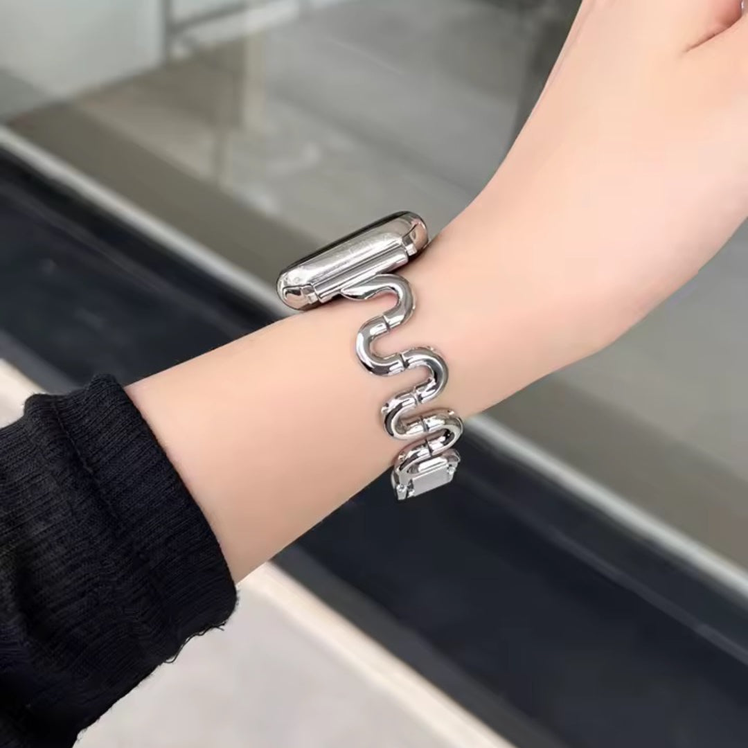Apple Watch inspired snake strap - silver