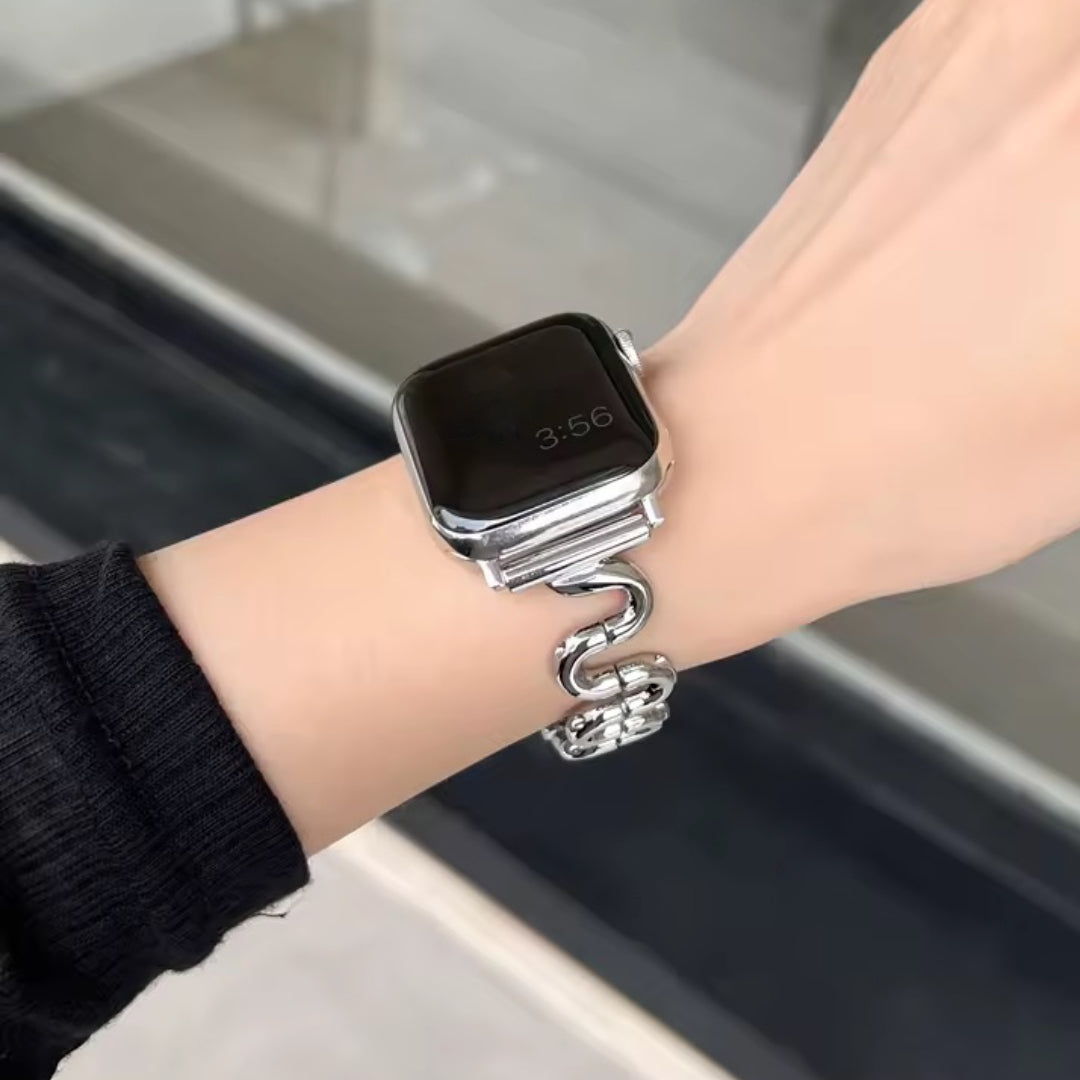 Apple Watch inspired snake strap - silver