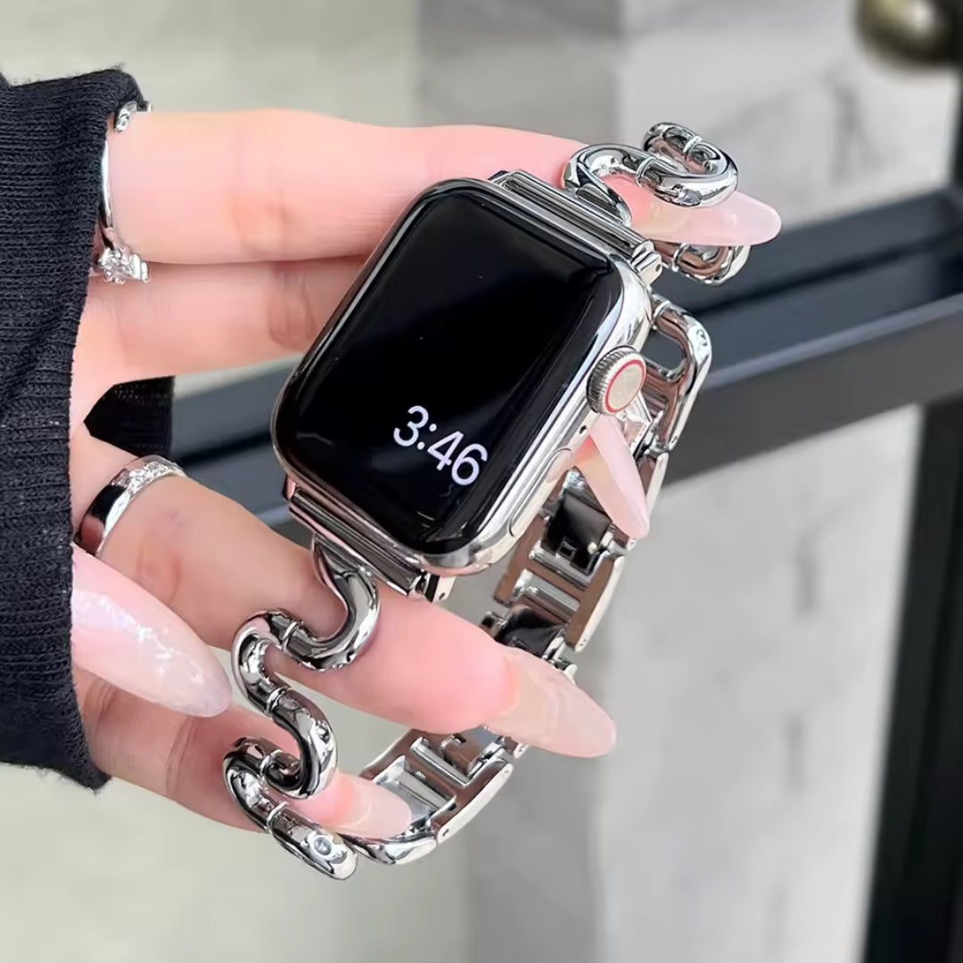 Apple Watch inspired snake strap - silver