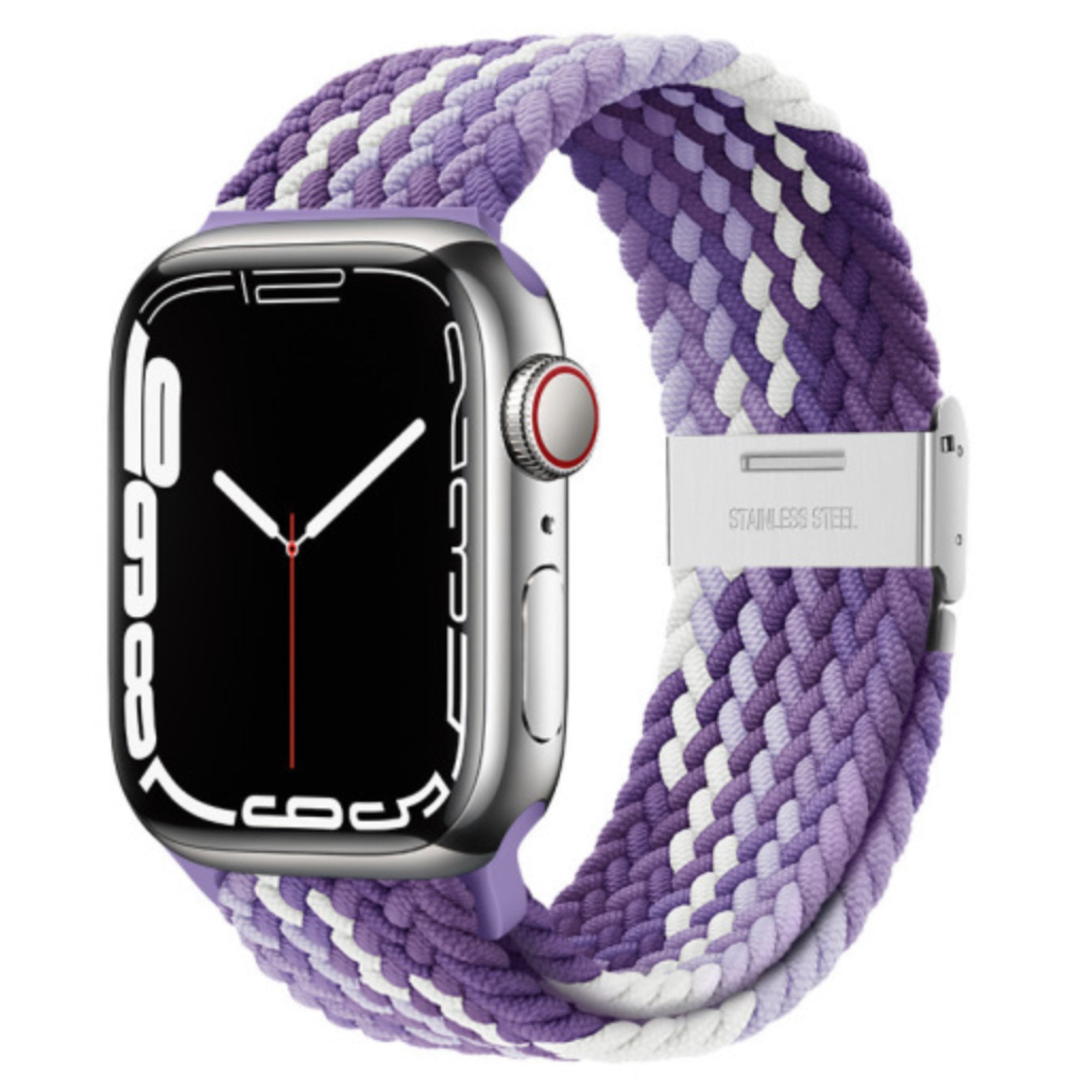 Apple Watch braided loop adjustable - purple white
