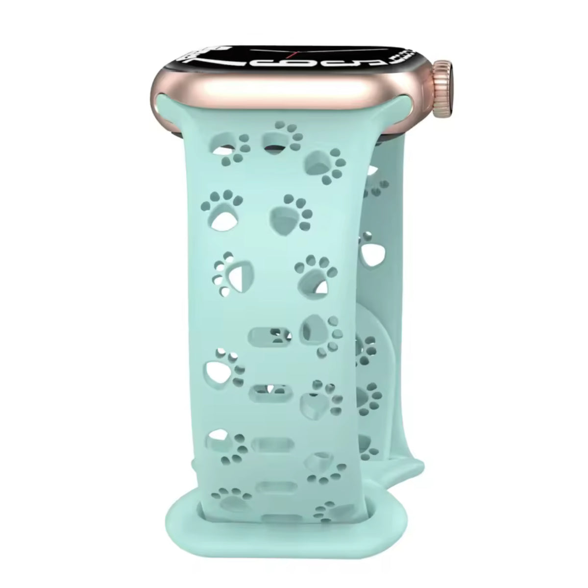 Apple Watch silicone dog paw strap - turquoise
