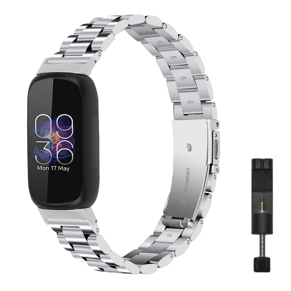 Fitbit inspire 3 steel band - silver