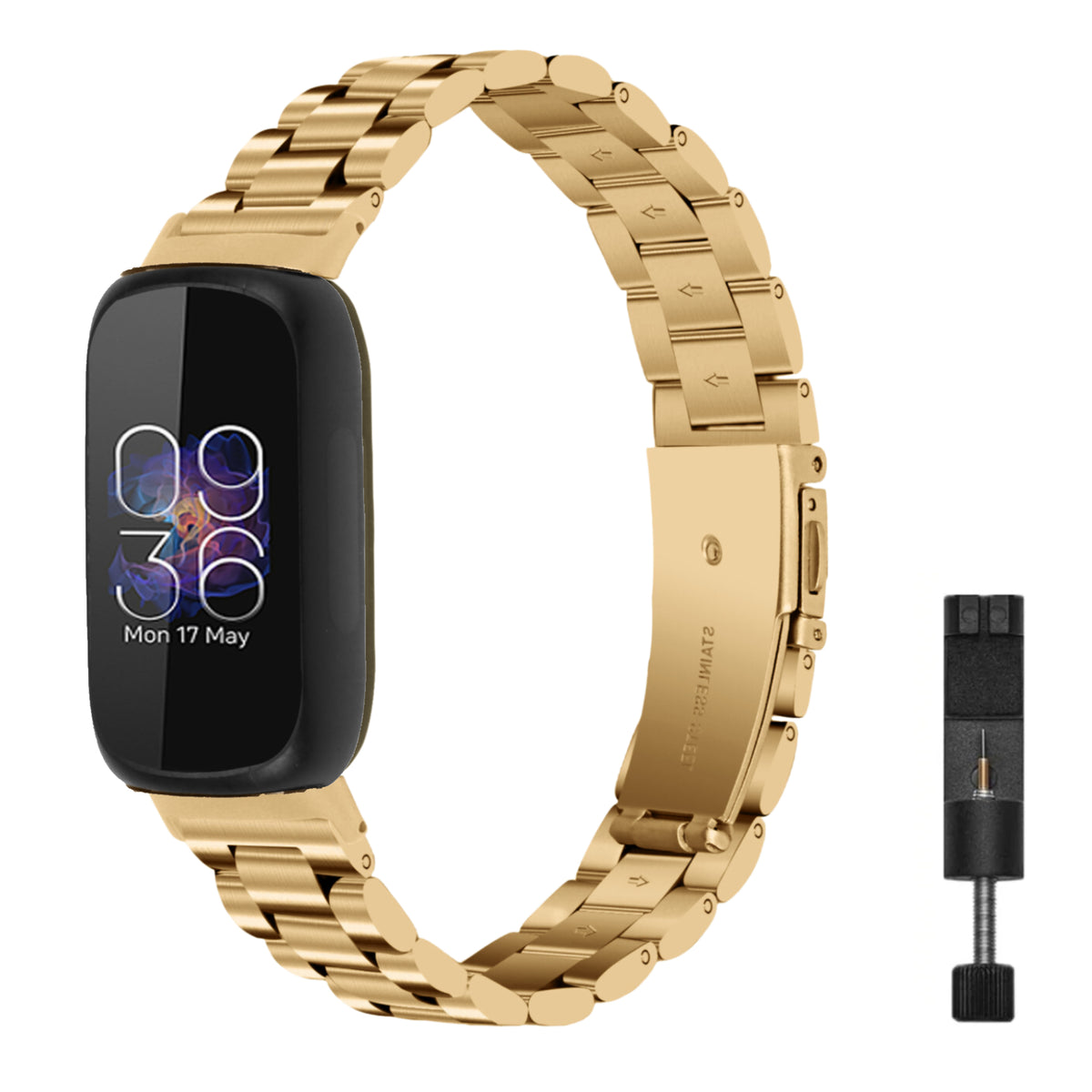 Fitbit inspire 3 steel band - gold
