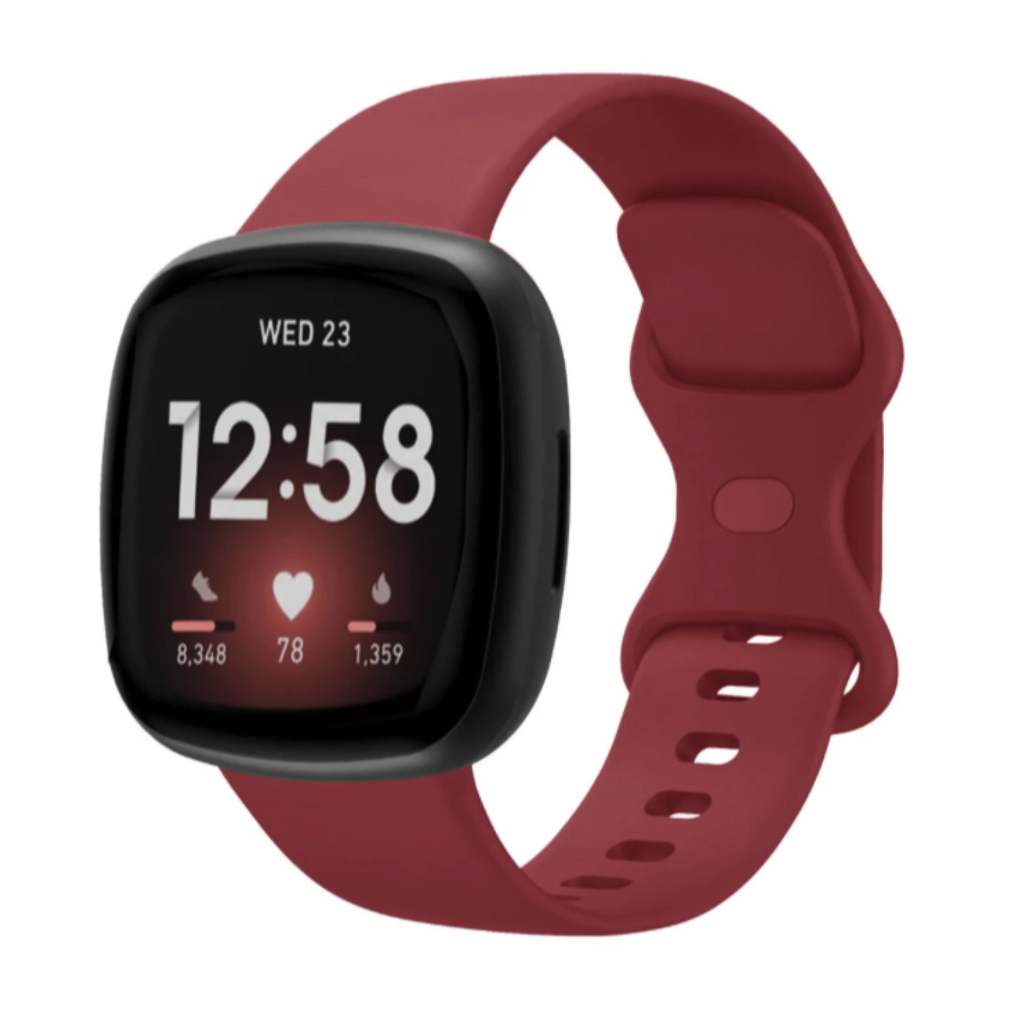 Fitbit Versa 3 / 4 / Sense silicone strap - wine red