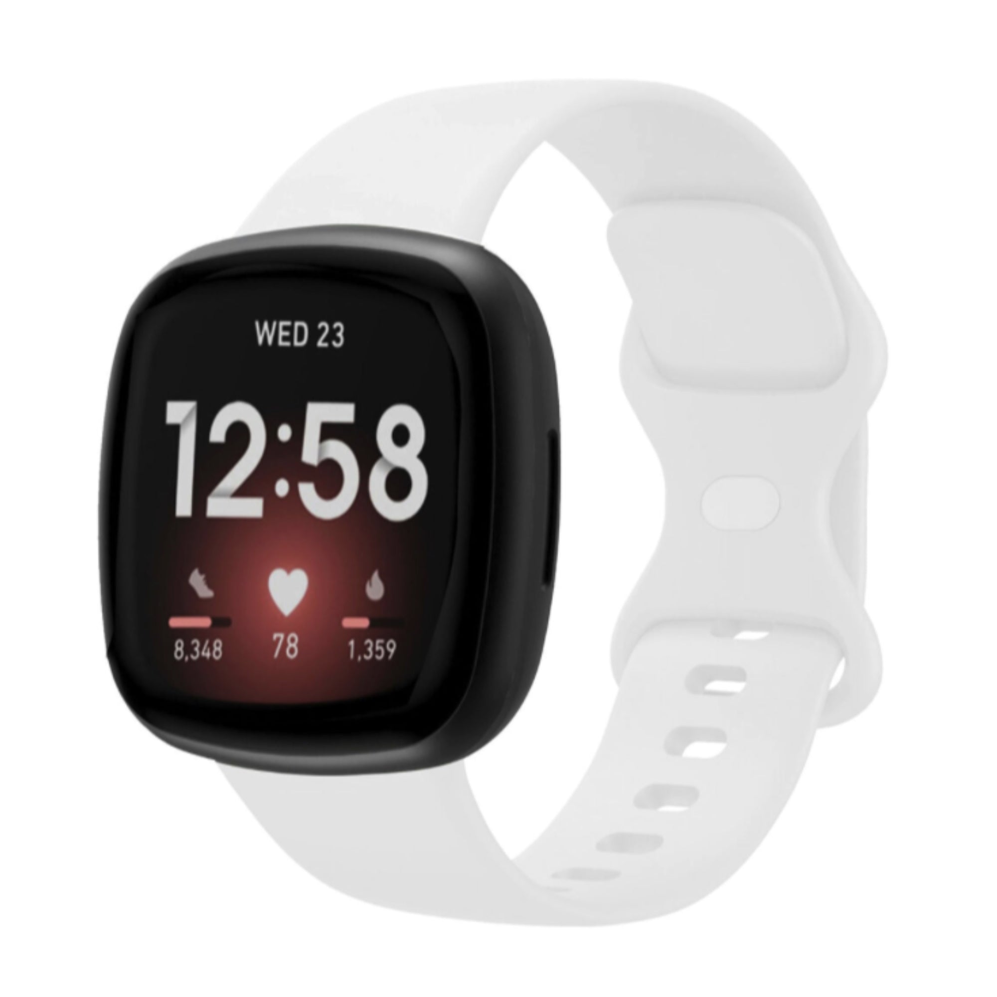 Fitbit Versa 3 / 4 / Sense silicone strap - white