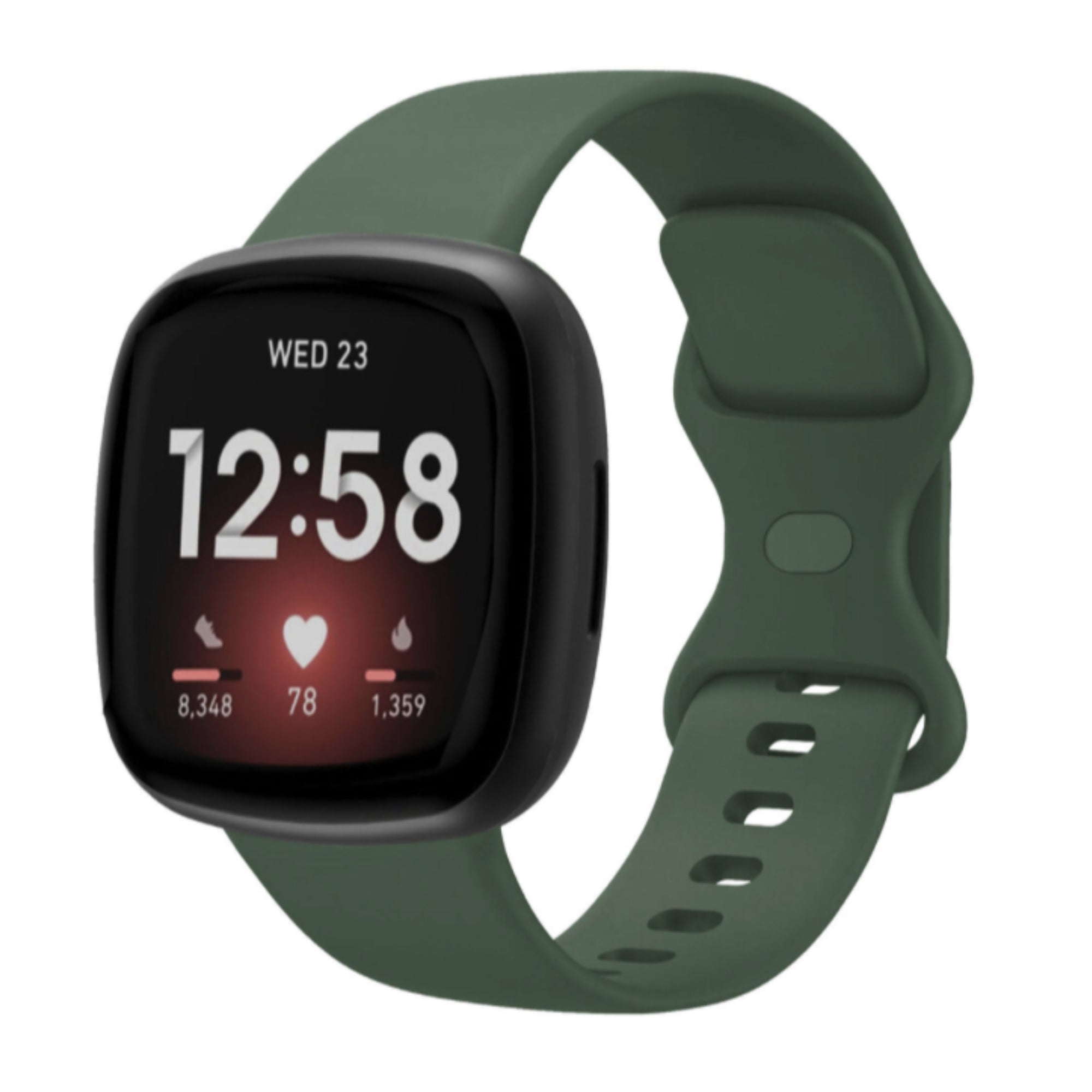 Fitbit Versa 3 / 4 / Sense silicone strap - dark green