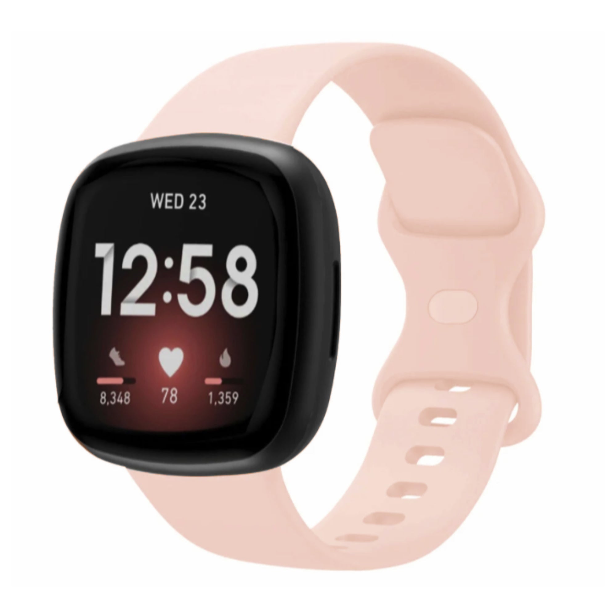 Fitbit Versa 3 / 4 / Sense silicone strap - pink sand