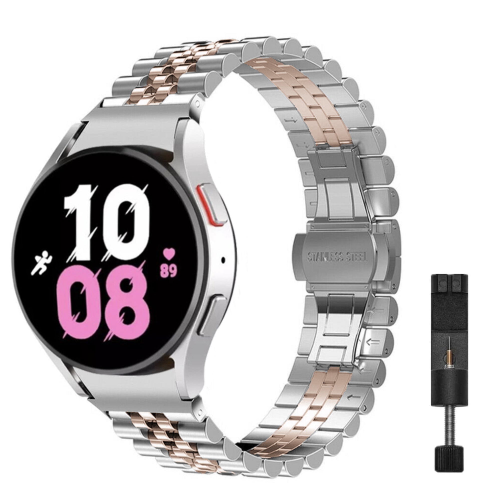 Samsung Galaxy Watch jubilee strap for watch 4/5/5pro - silver rose