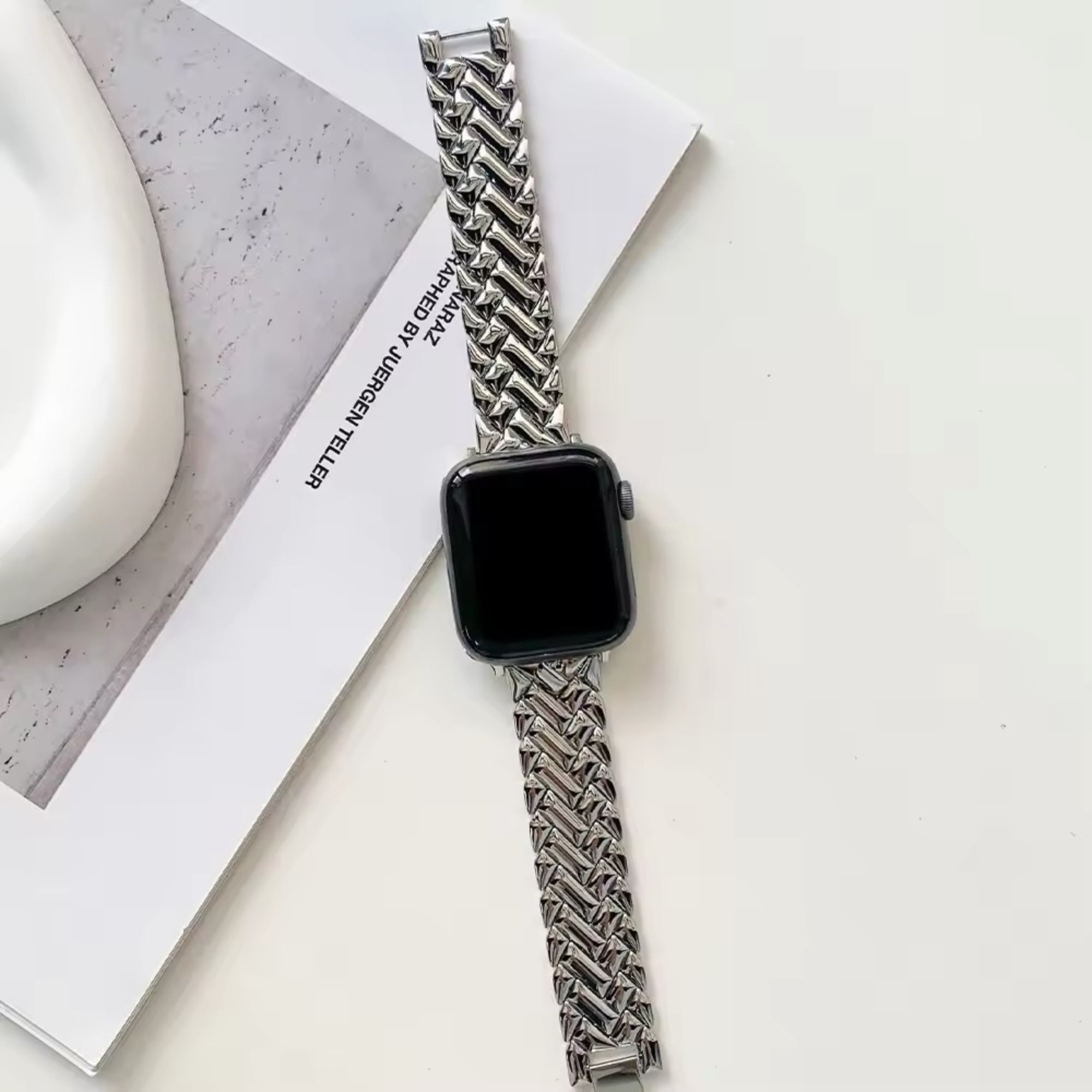 Apple Watch herringbone smart band - silver