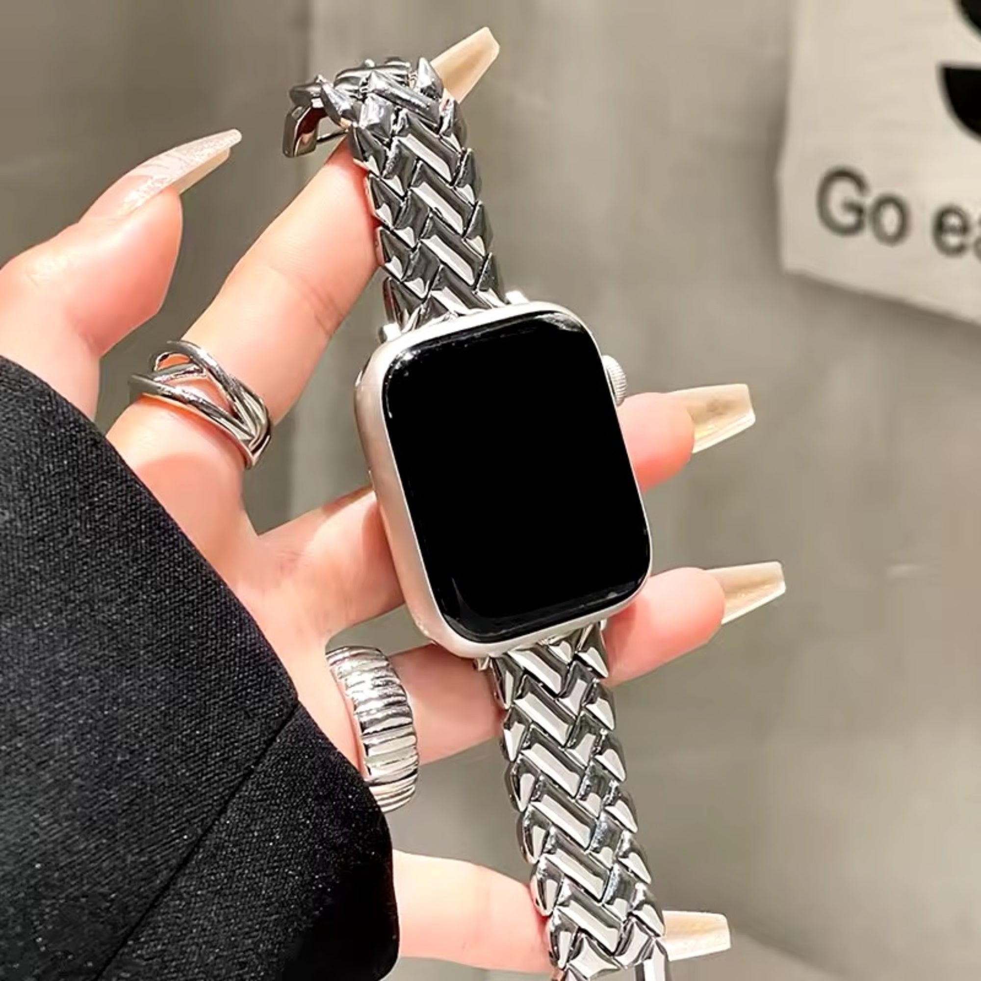 Apple Watch herringbone smart band - silver