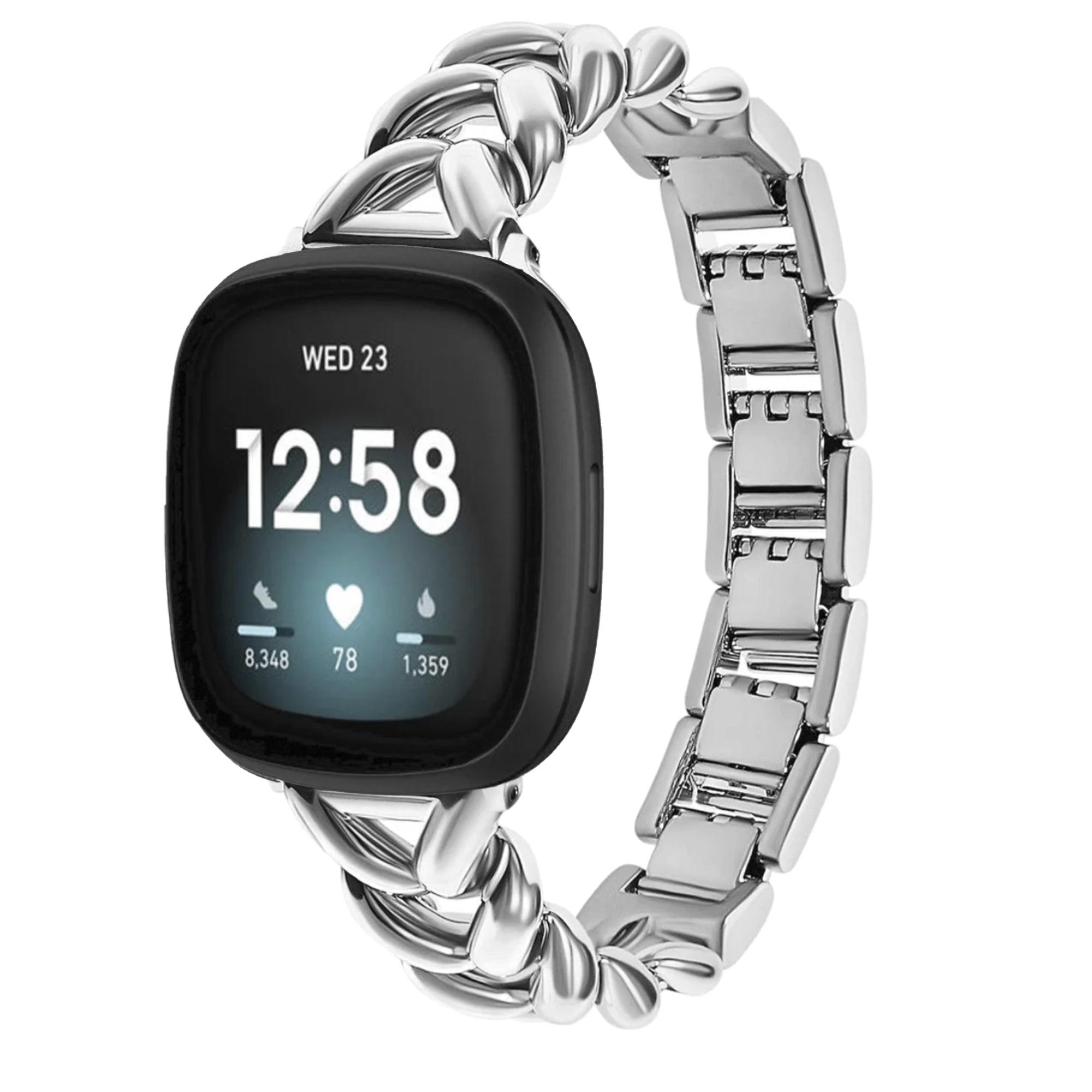 Fitbit Versa 3 / 4 / Sense V band - silver
