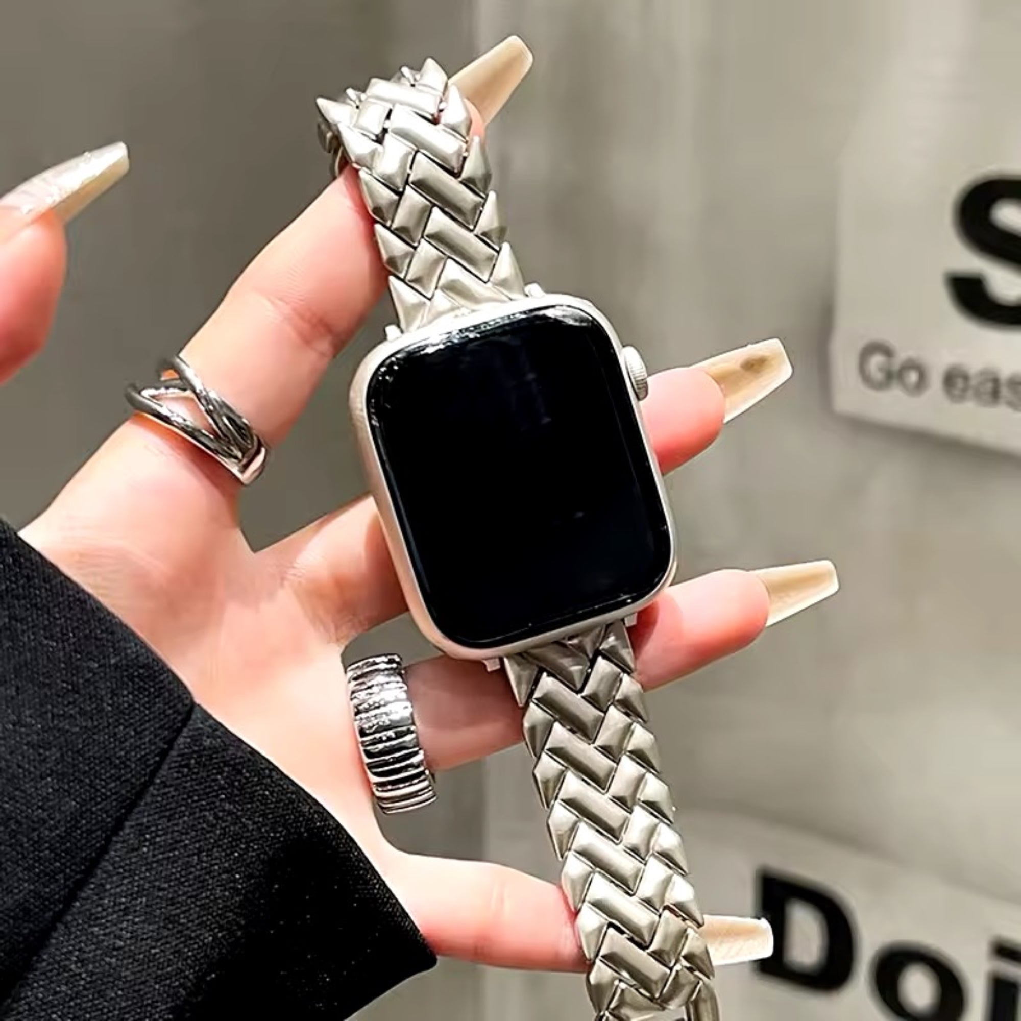 Apple Watch herringbone smart band - starlight