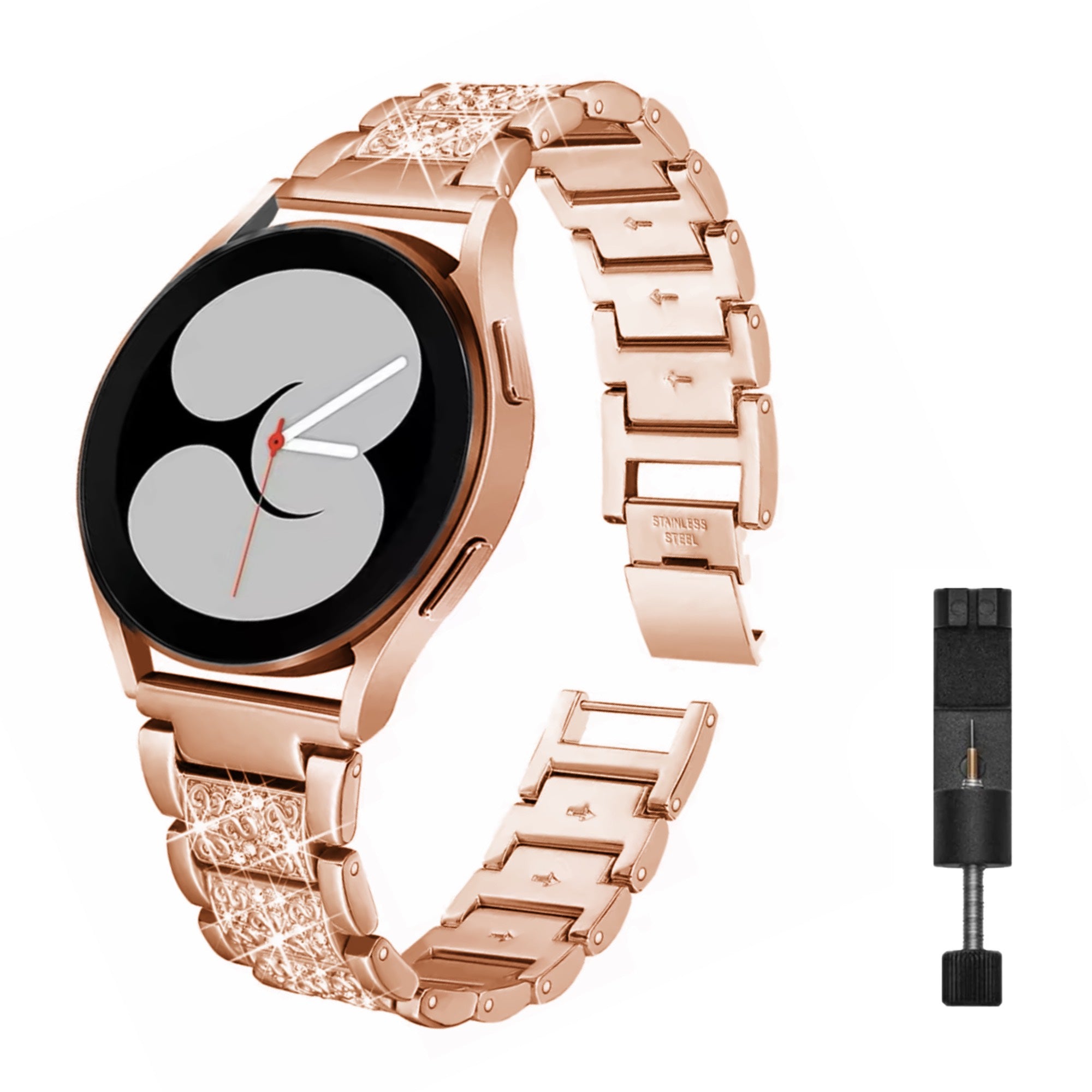 Samsung Galaxy Watch diamond link strap - rose gold