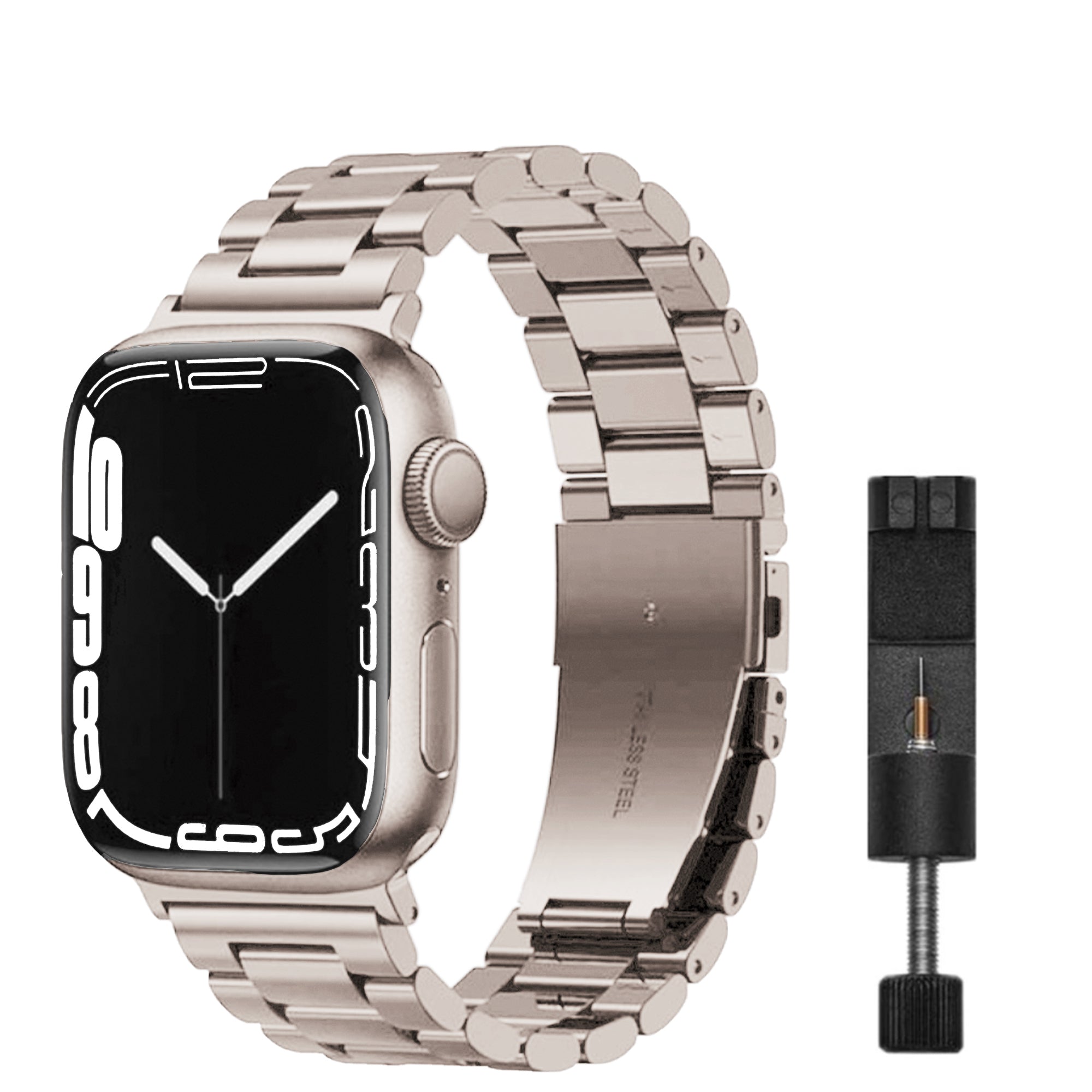 Apple Watch steel link strap - starlight