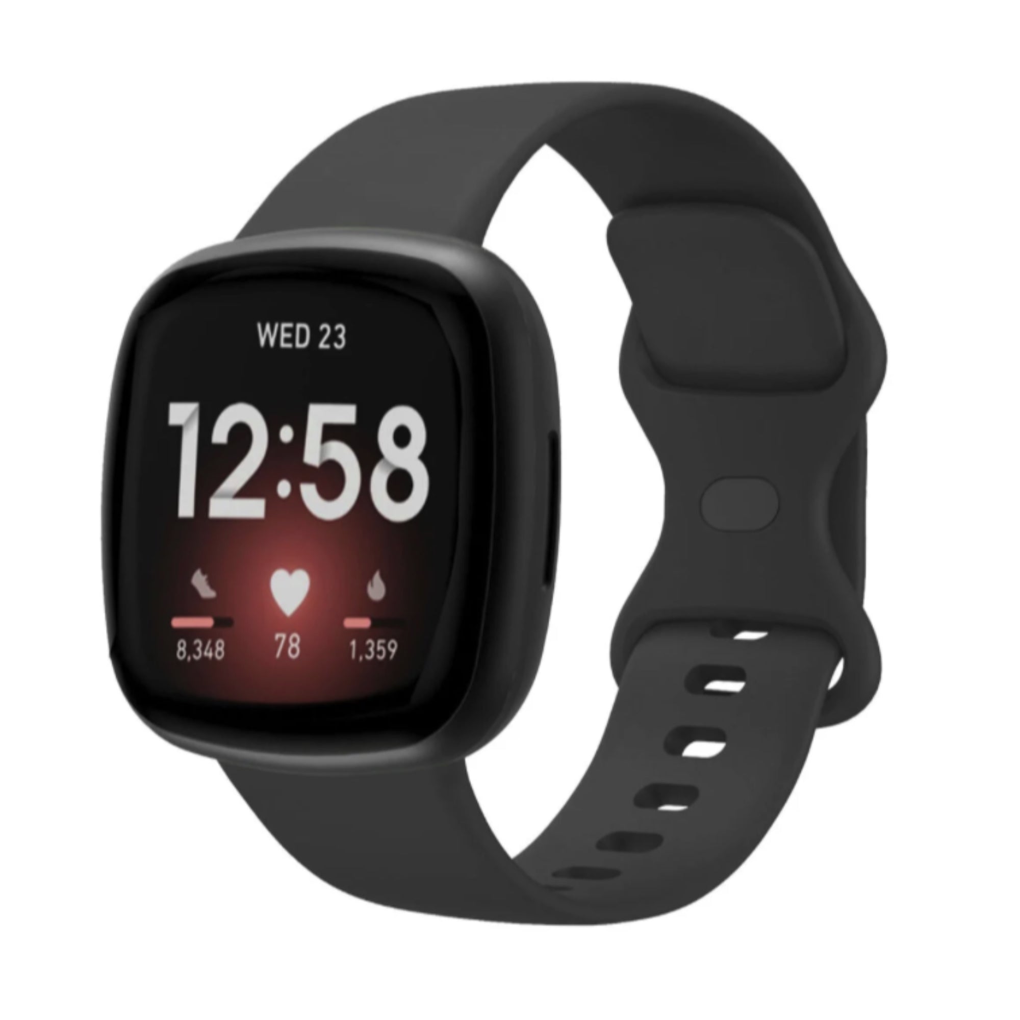 Fitbit Versa 3 / 4 / Sense silicone strap - black