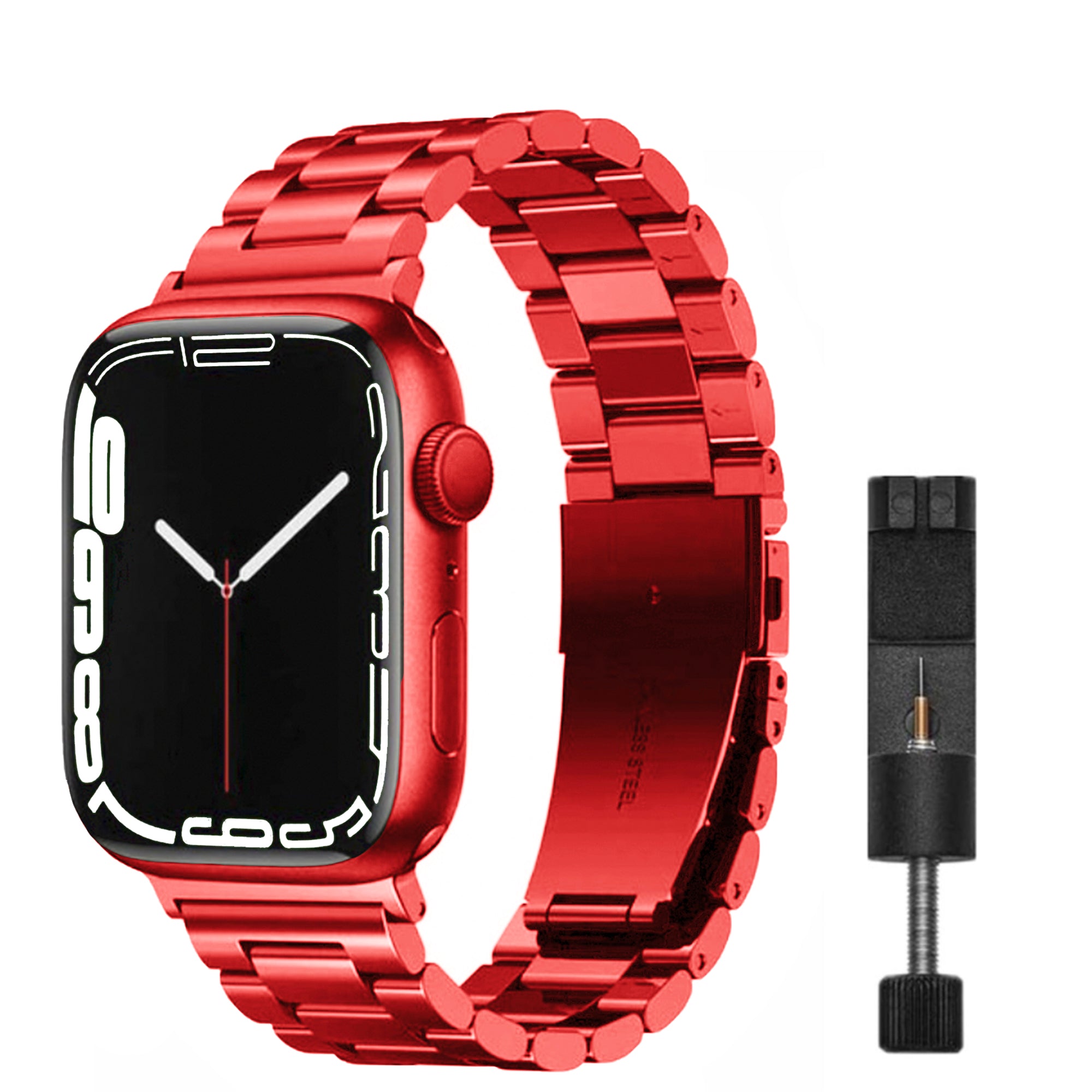 Apple Watch steel link strap - red