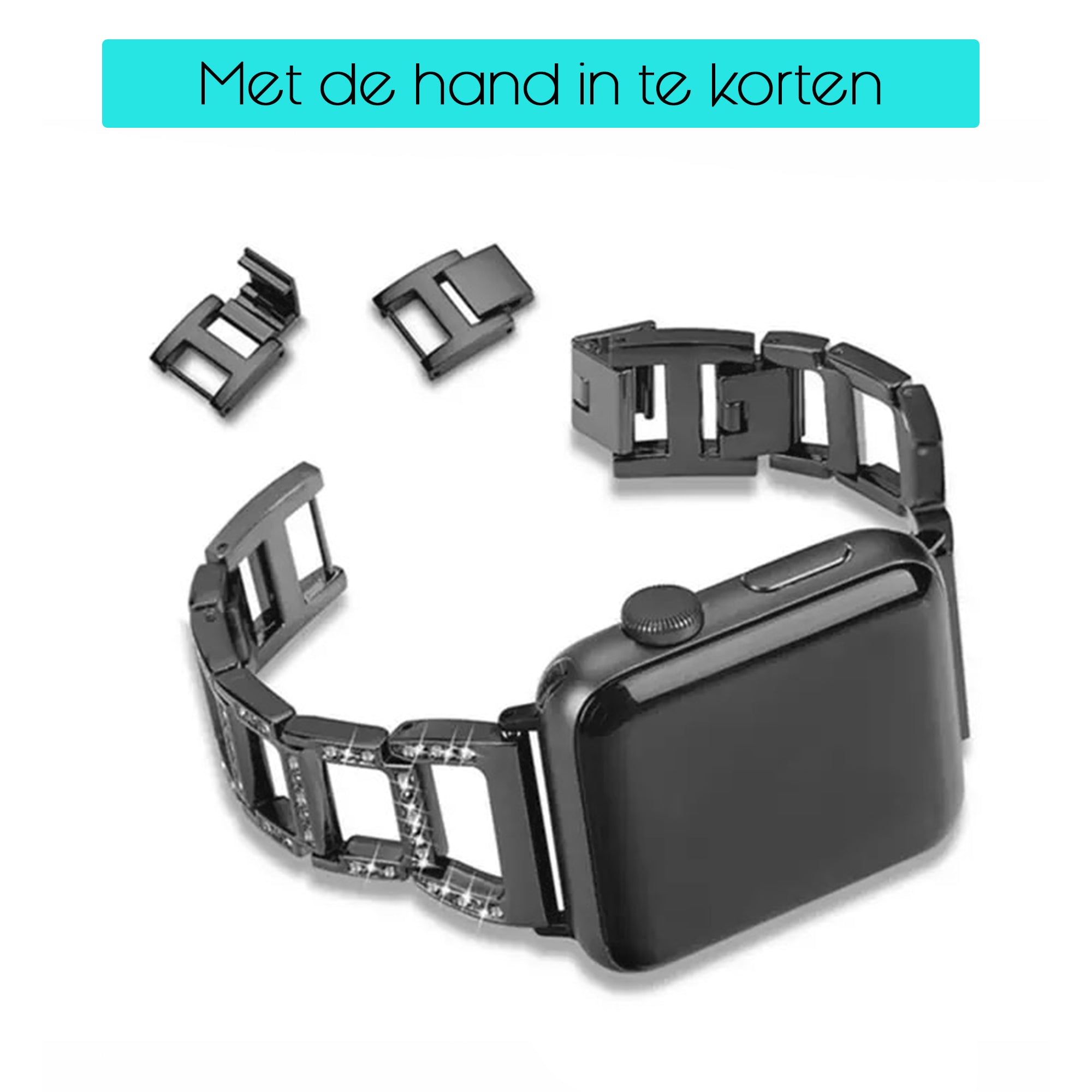 Apple Watch diamond open link strap - black