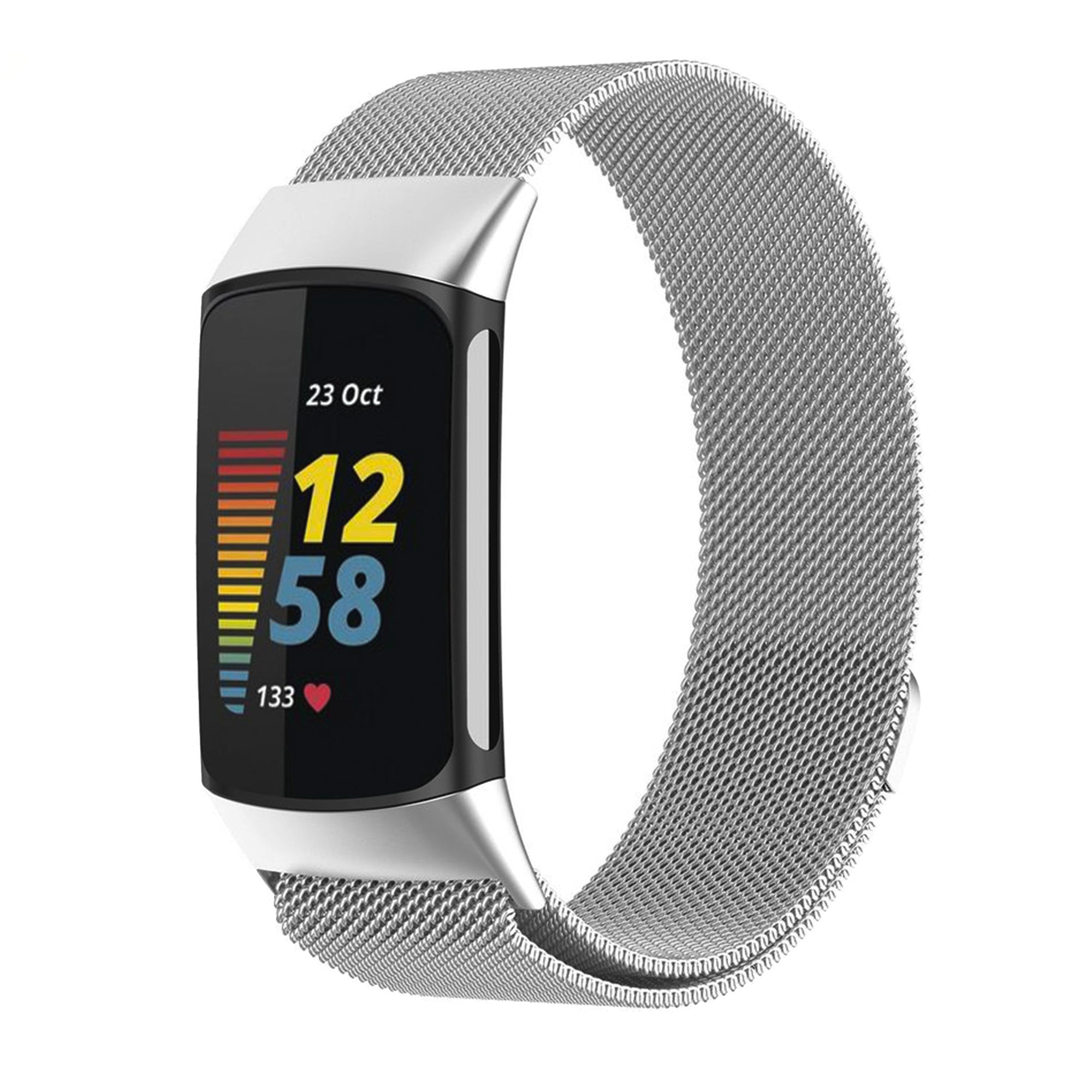 Fitbit charge 5/6 milanese band - silver