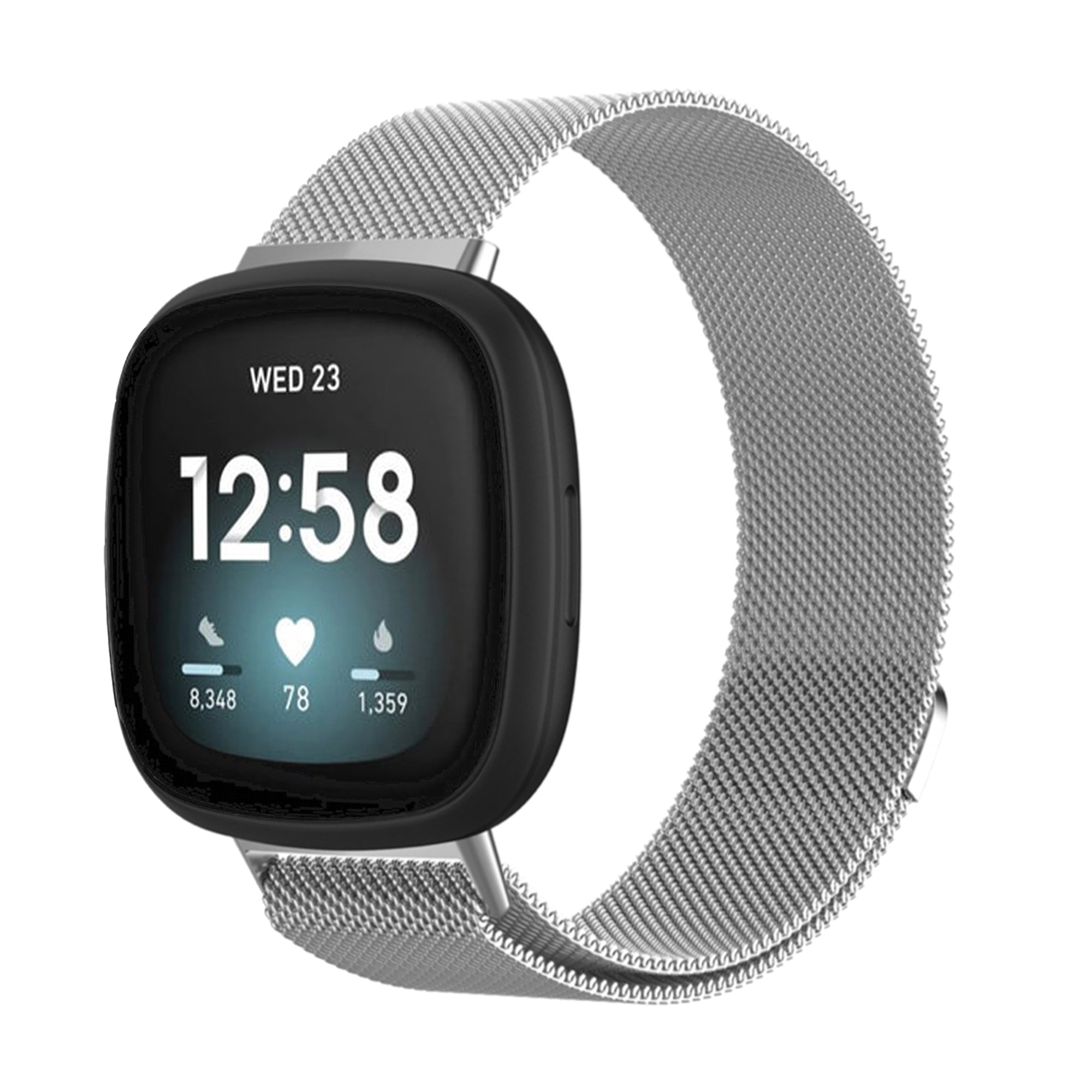 Fitbit Versa 3 / 4 / Sense milanese band - silver