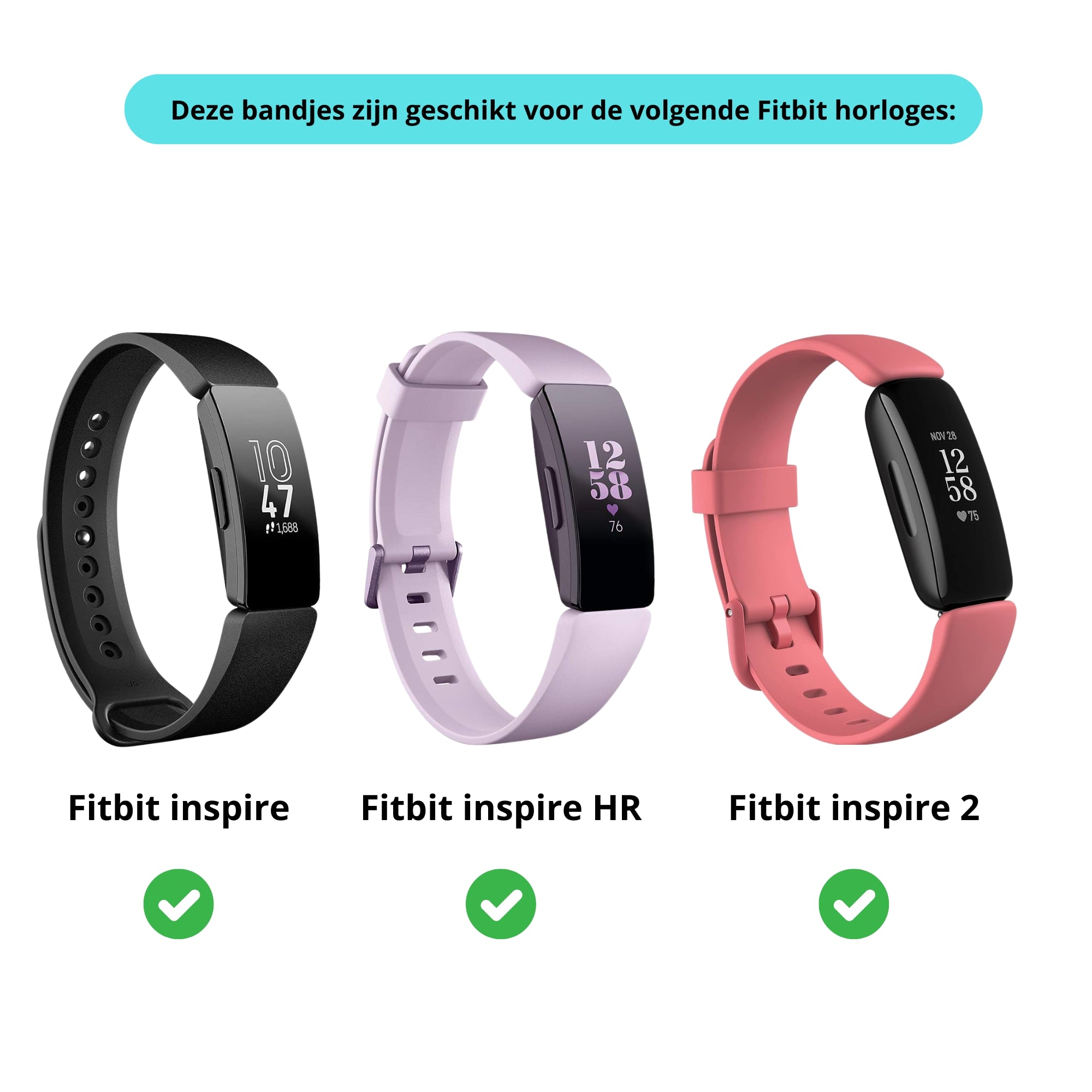 Fitbit inspire steel band - black