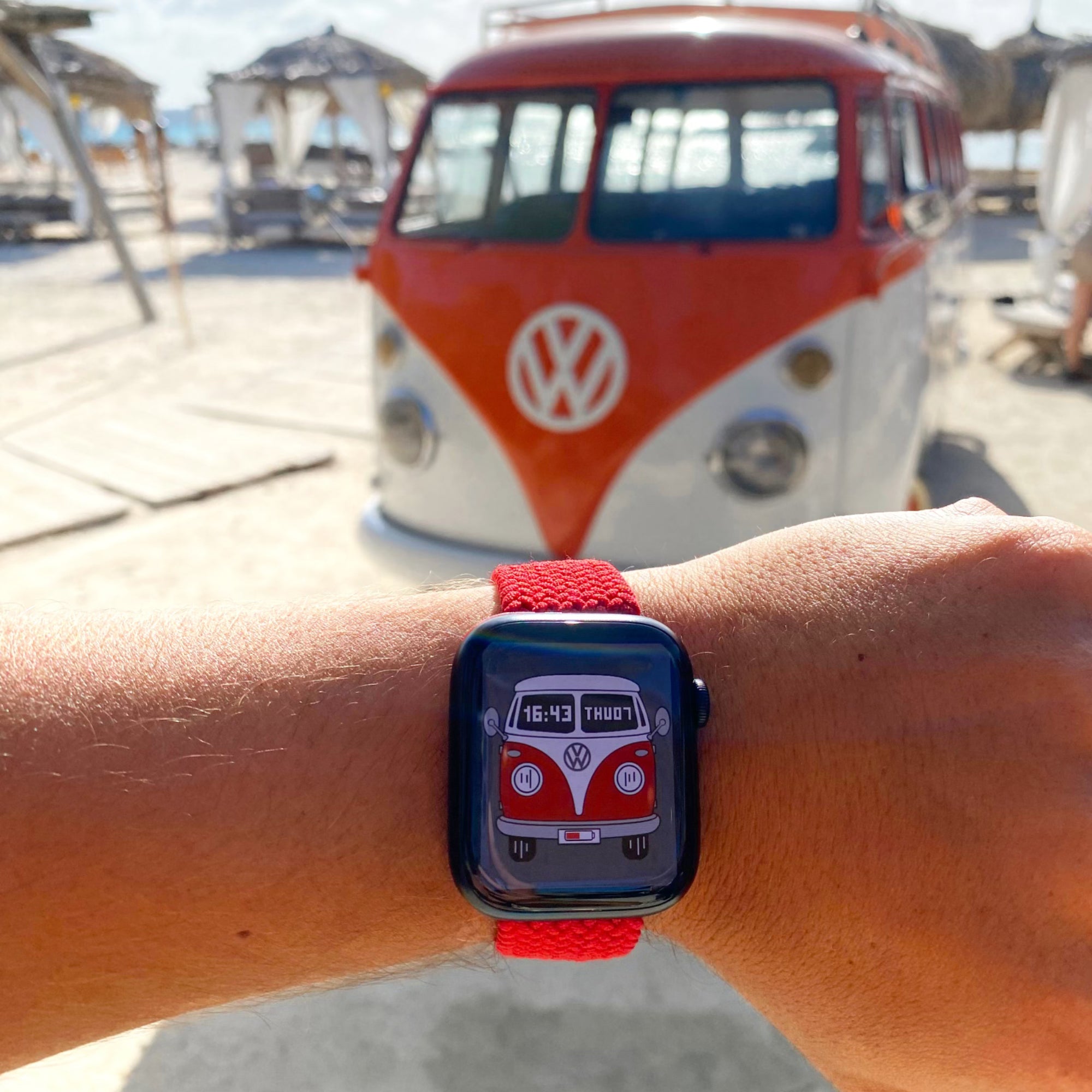 Apple Watch braided loop adjustable - red