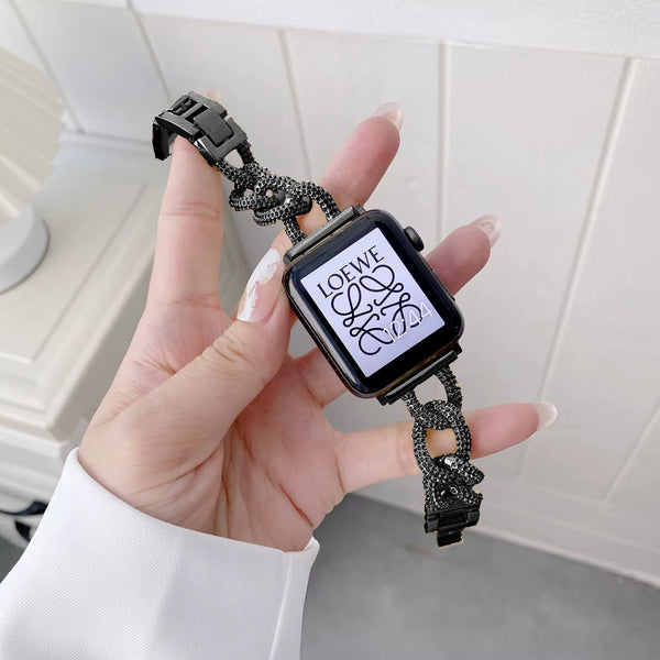 Apple Watch inspiriertes Kettenarmband – Schwarz