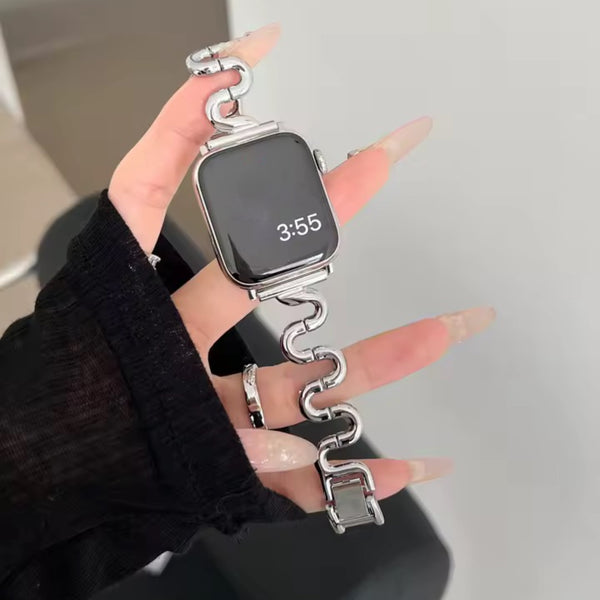 Apple Watch inspired snake strap - silver