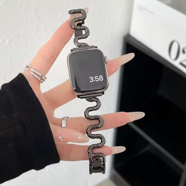 Apple Watch inspired snake strap - black