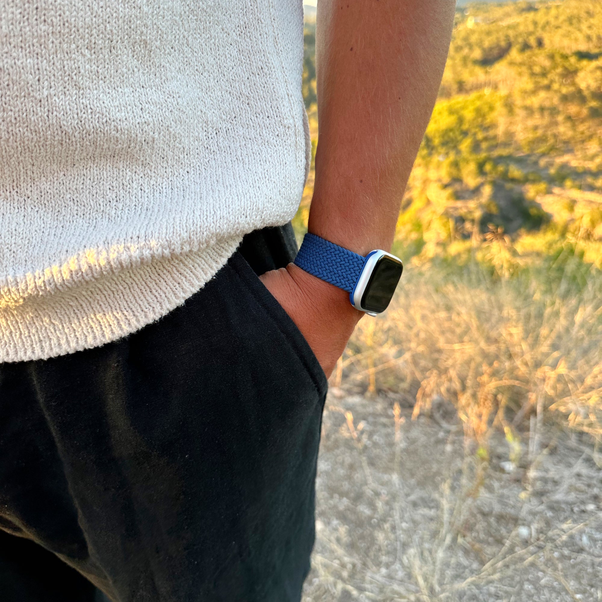 Apple Watch braided loop adjustable - sea blue