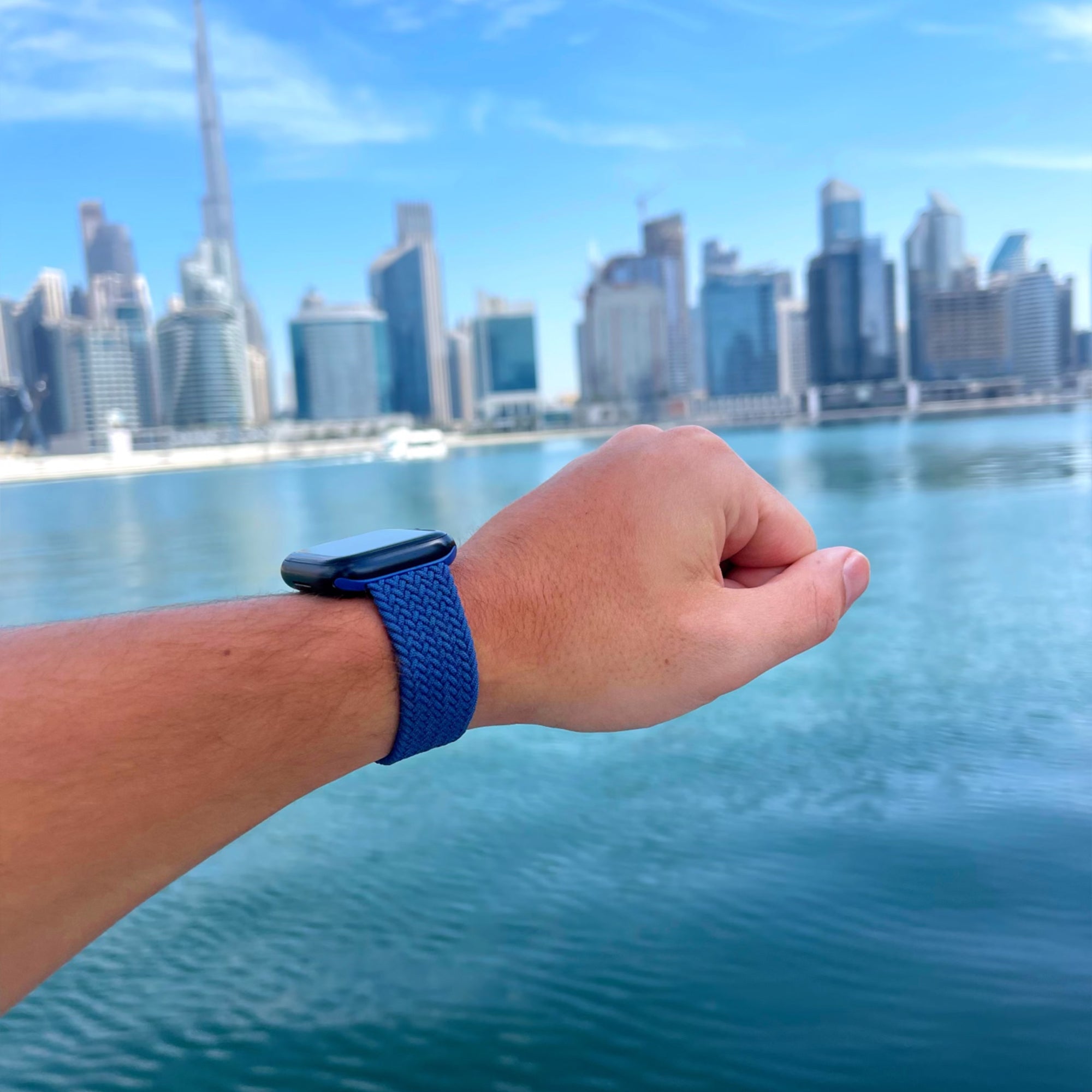 Apple Watch braided loop adjustable - sea blue