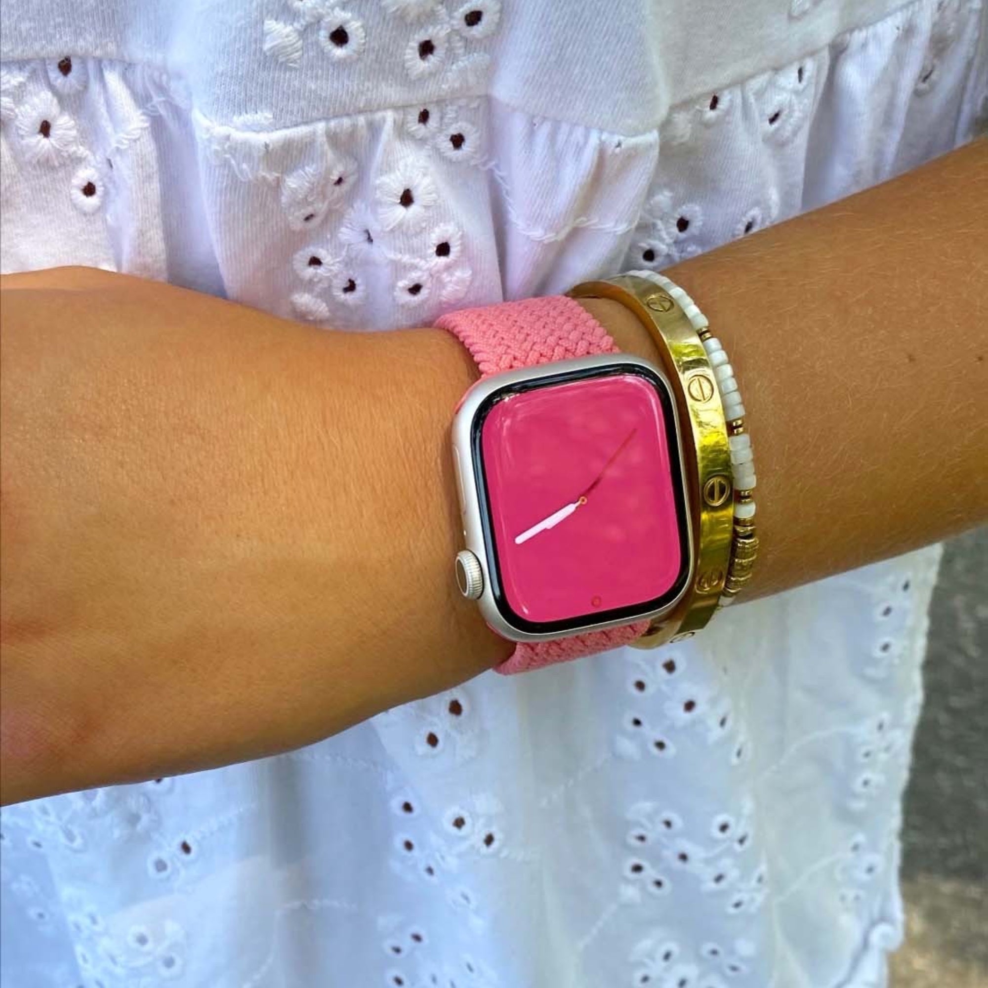 Apple Watch braided loop adjustable - pink