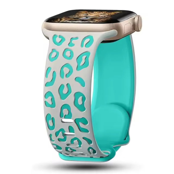 Apple Watch silicone panther strap - turquoise