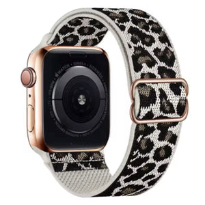 Apple Watch nylon strap adjustable - red flowers