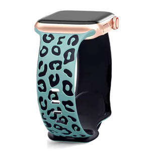 Apple Watch silicone panther strap - black pink