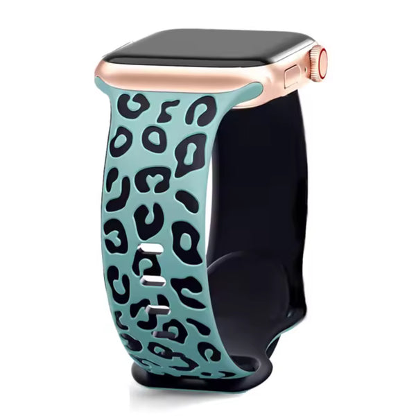 Apple Watch silicone panther strap - cactus black