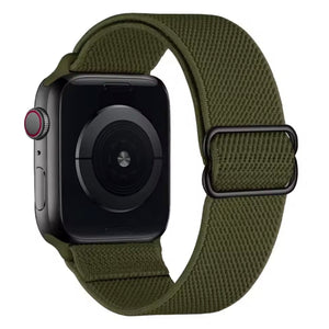 Apple Watch nylon strap adjustable - red flowers