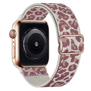 Apple Watch nylon strap adjustable - red flowers