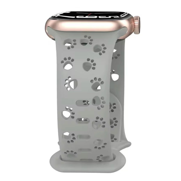 Apple Watch silicone dog paw strap - gray