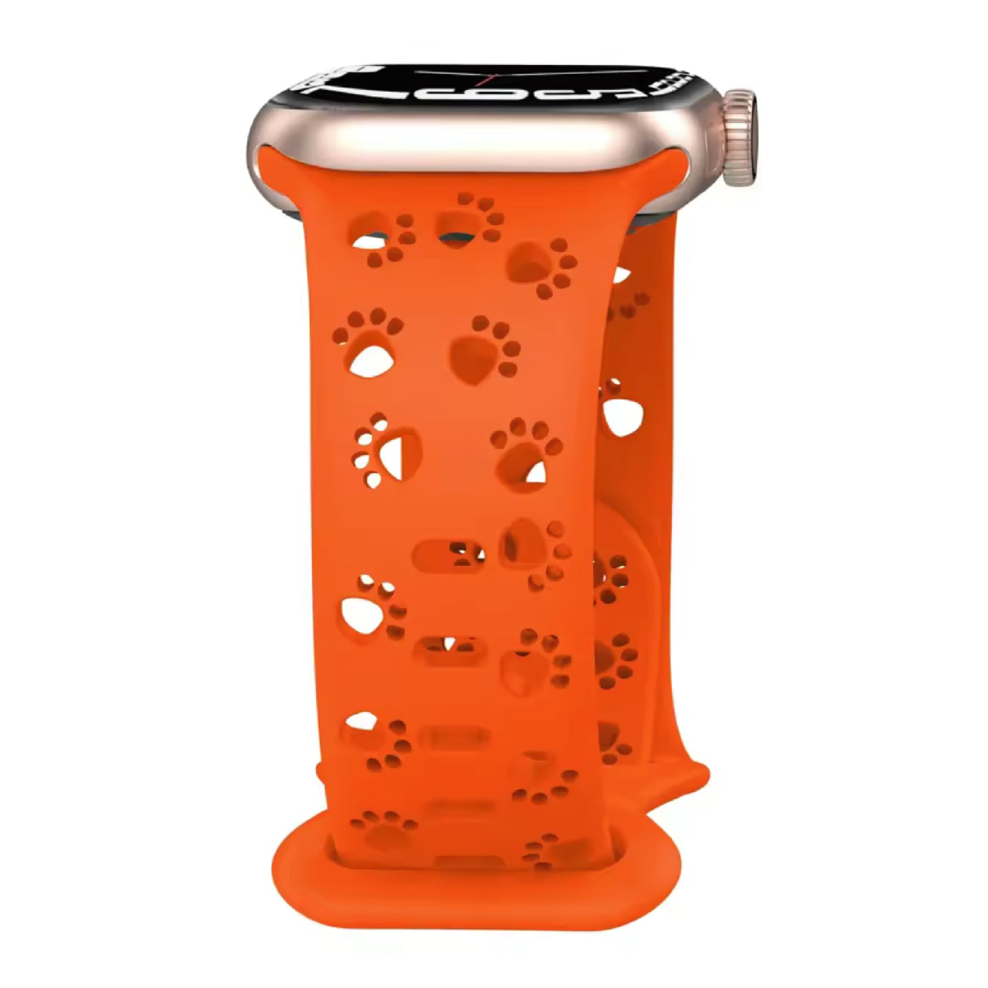 Apple Watch silicone dog paw band - orange