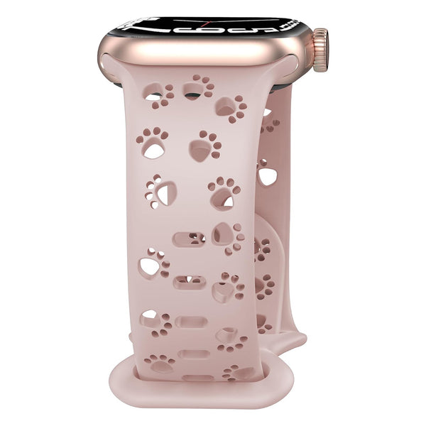 Apple Watch siliconen dog paw bandje - roze