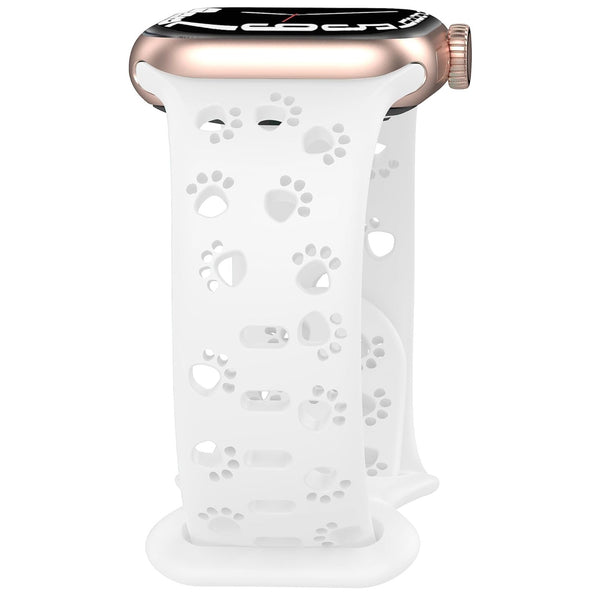 Apple Watch siliconen dog paw bandje - wit