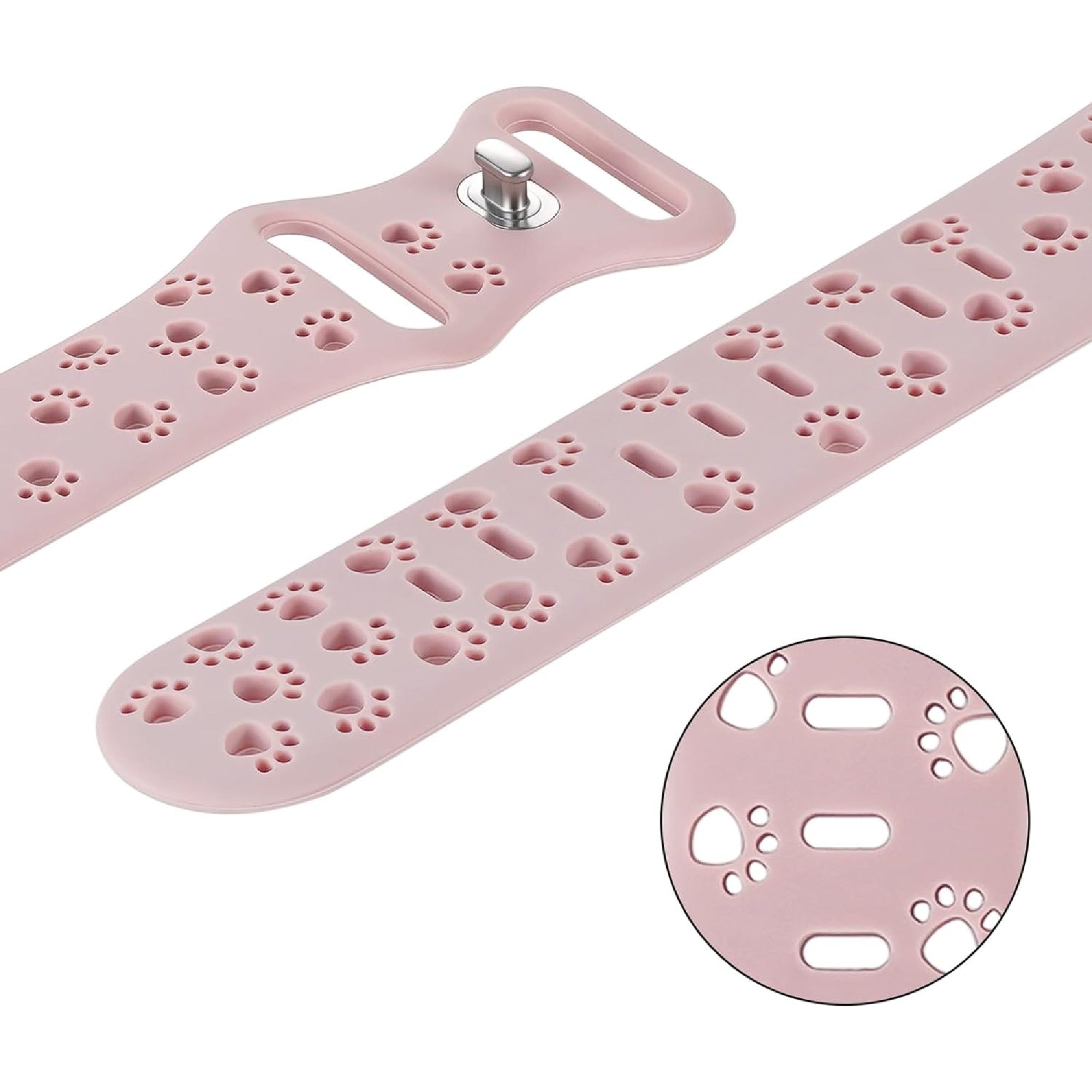 Apple Watch Hundepfotenarmband aus Silikon – Rosa