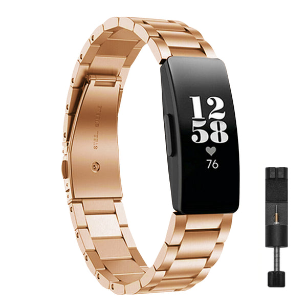Fitbit inspire steel strap - rose gold