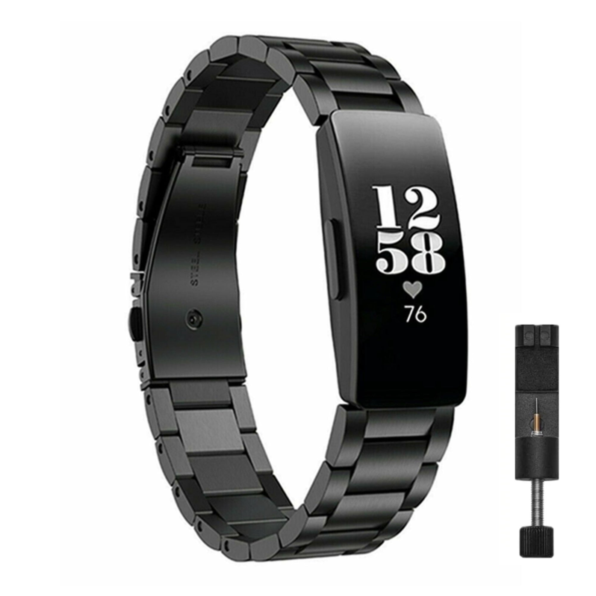 Fitbit inspire steel band - black