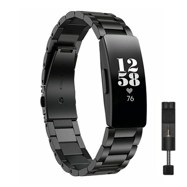Fitbit inspire steel band - black
