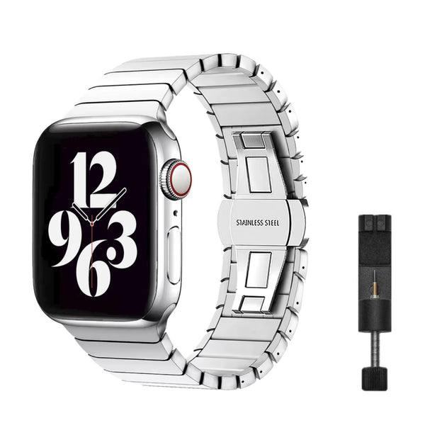Apple Watch stalen link band - zilver