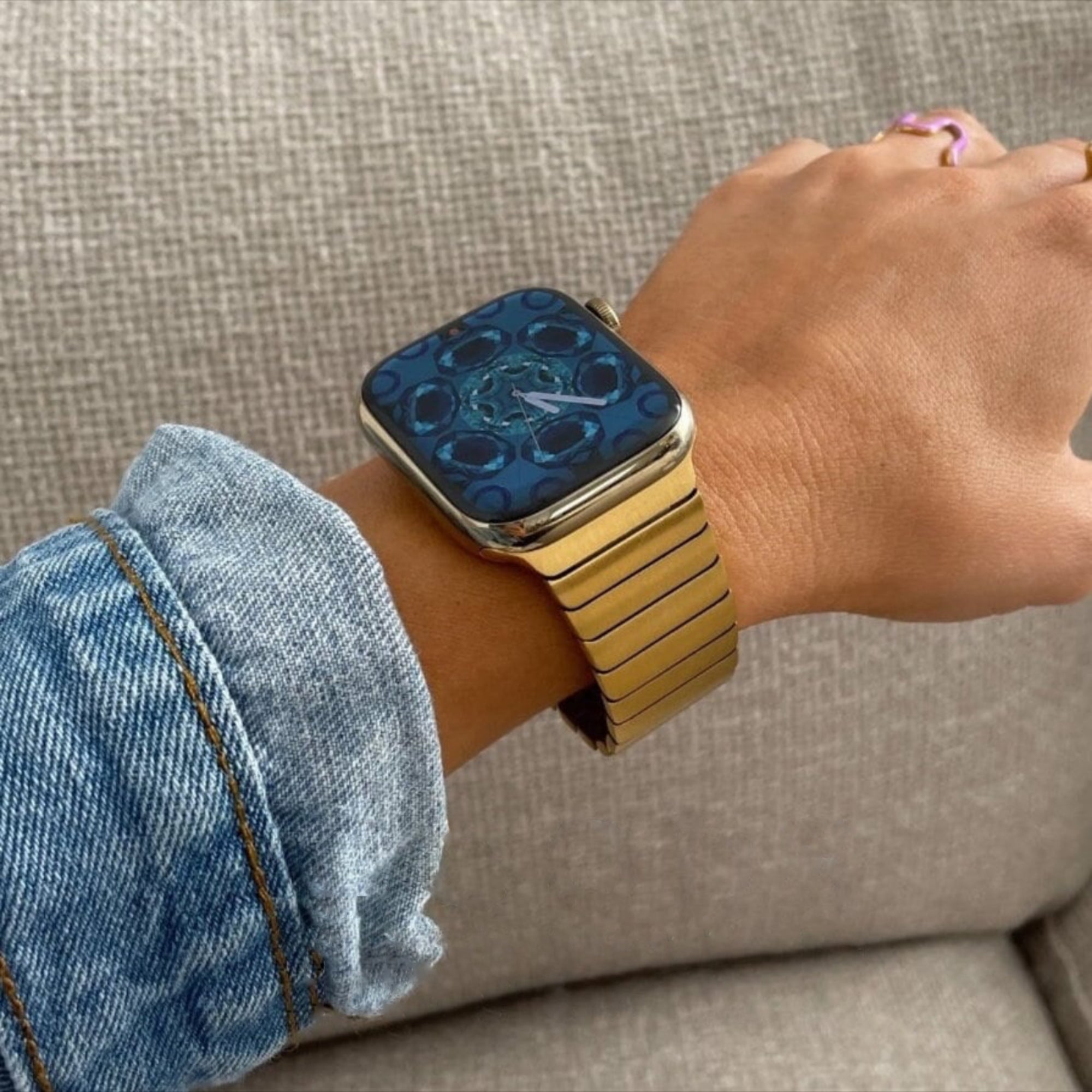 Apple Watch stalen link band - goud