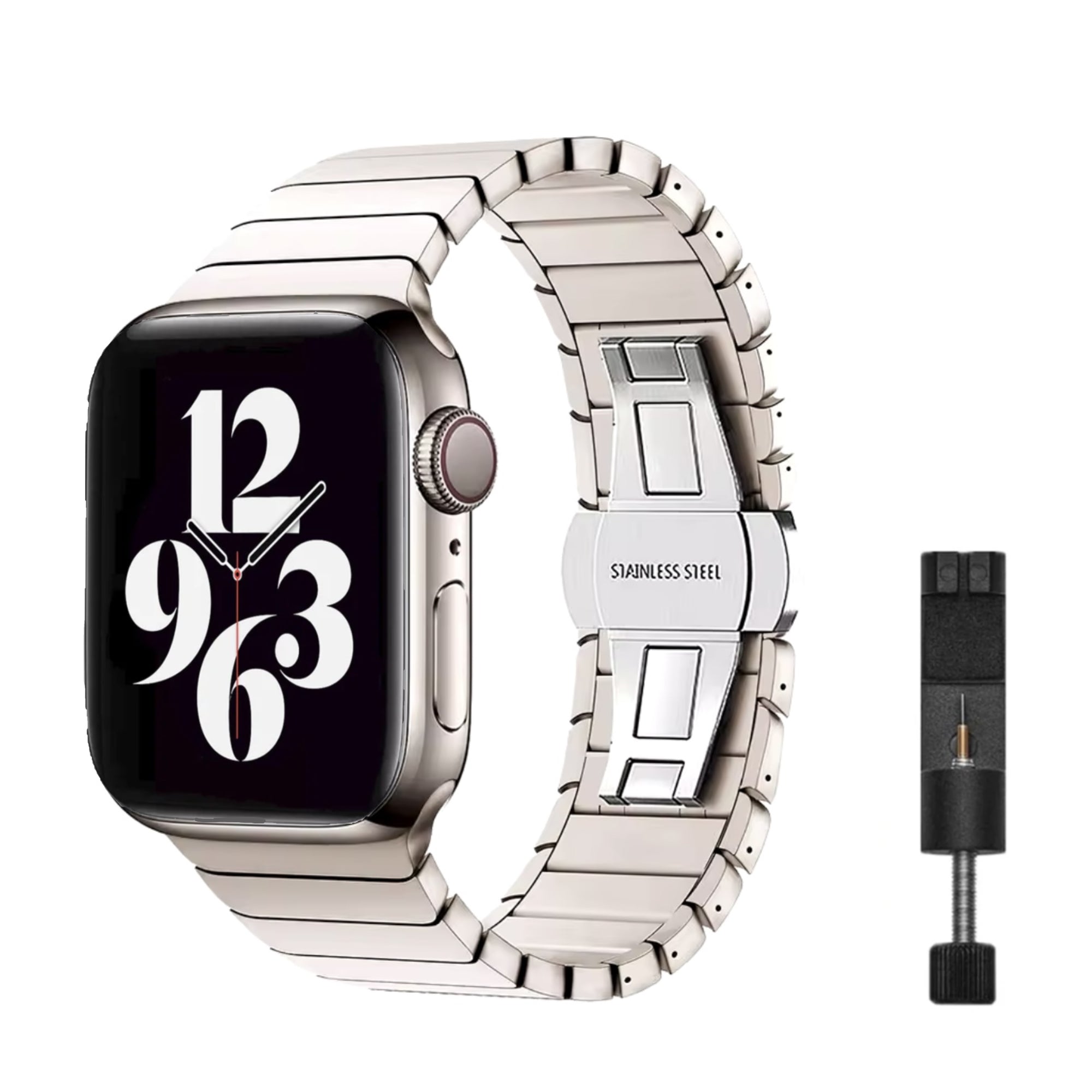 Apple Watch steel link strap - starlight